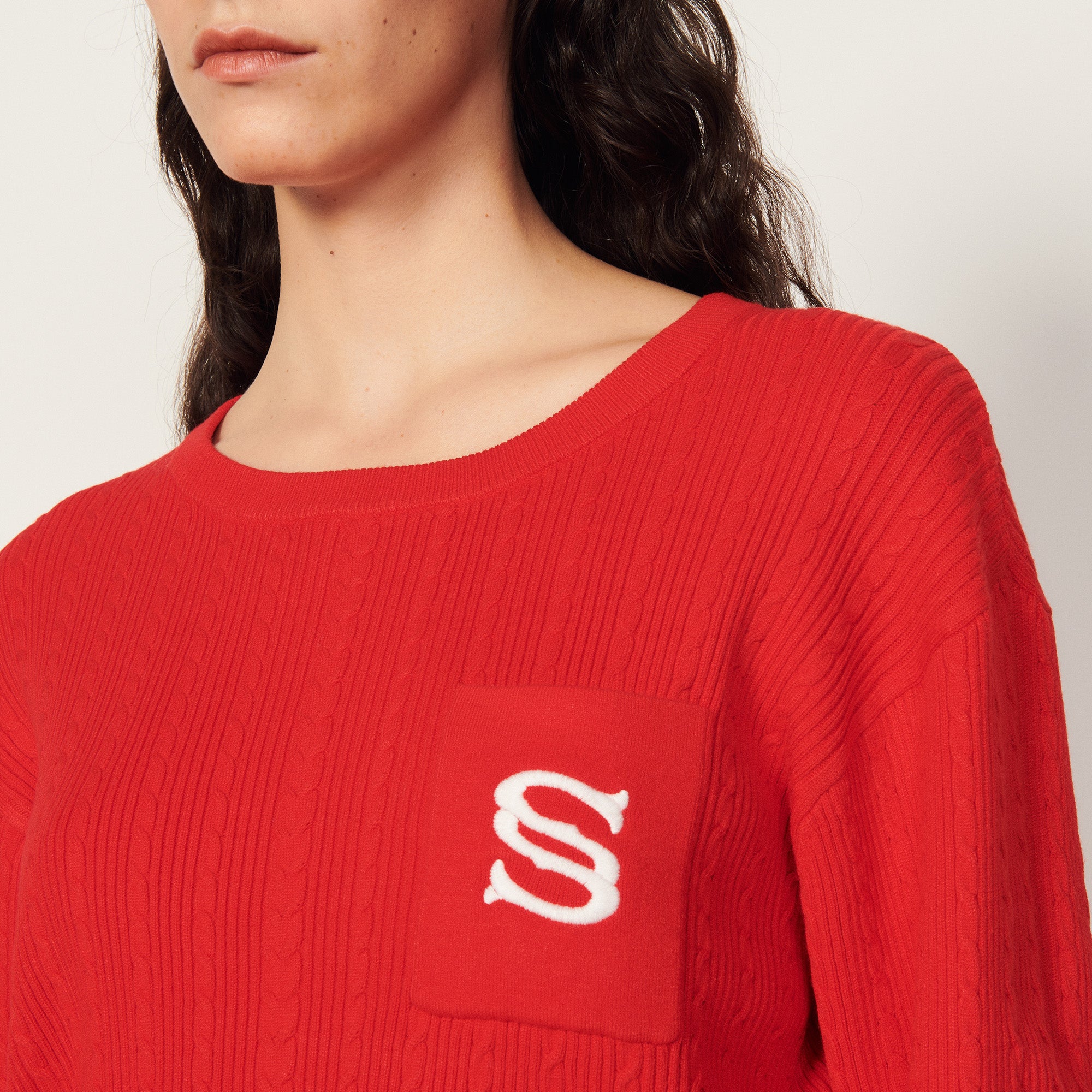 Pull court brodé Sandro seconde main