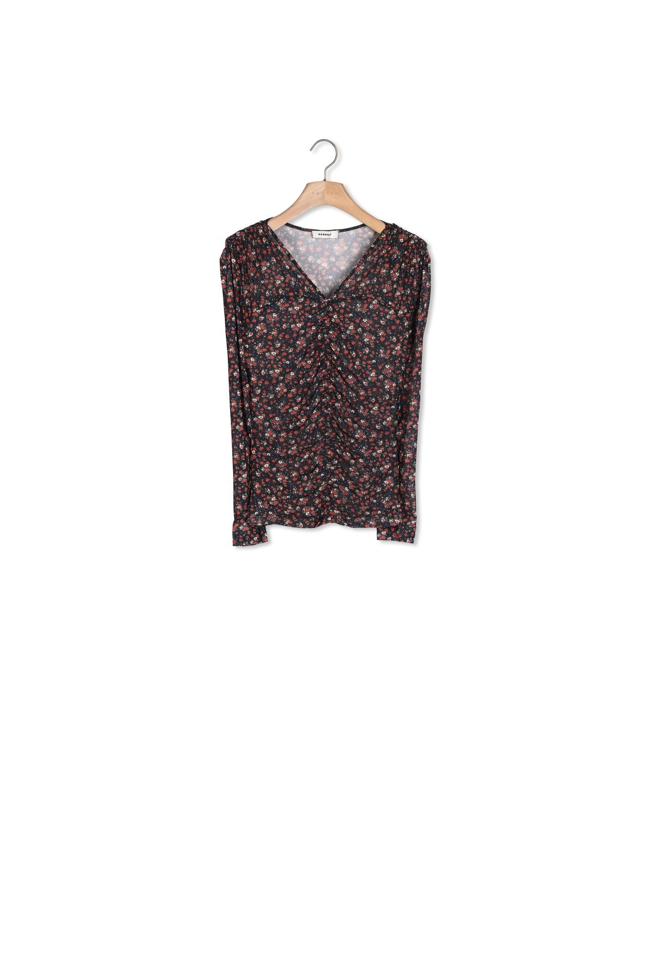 Top en tulle à imprimé fleuri Sandro seconde main