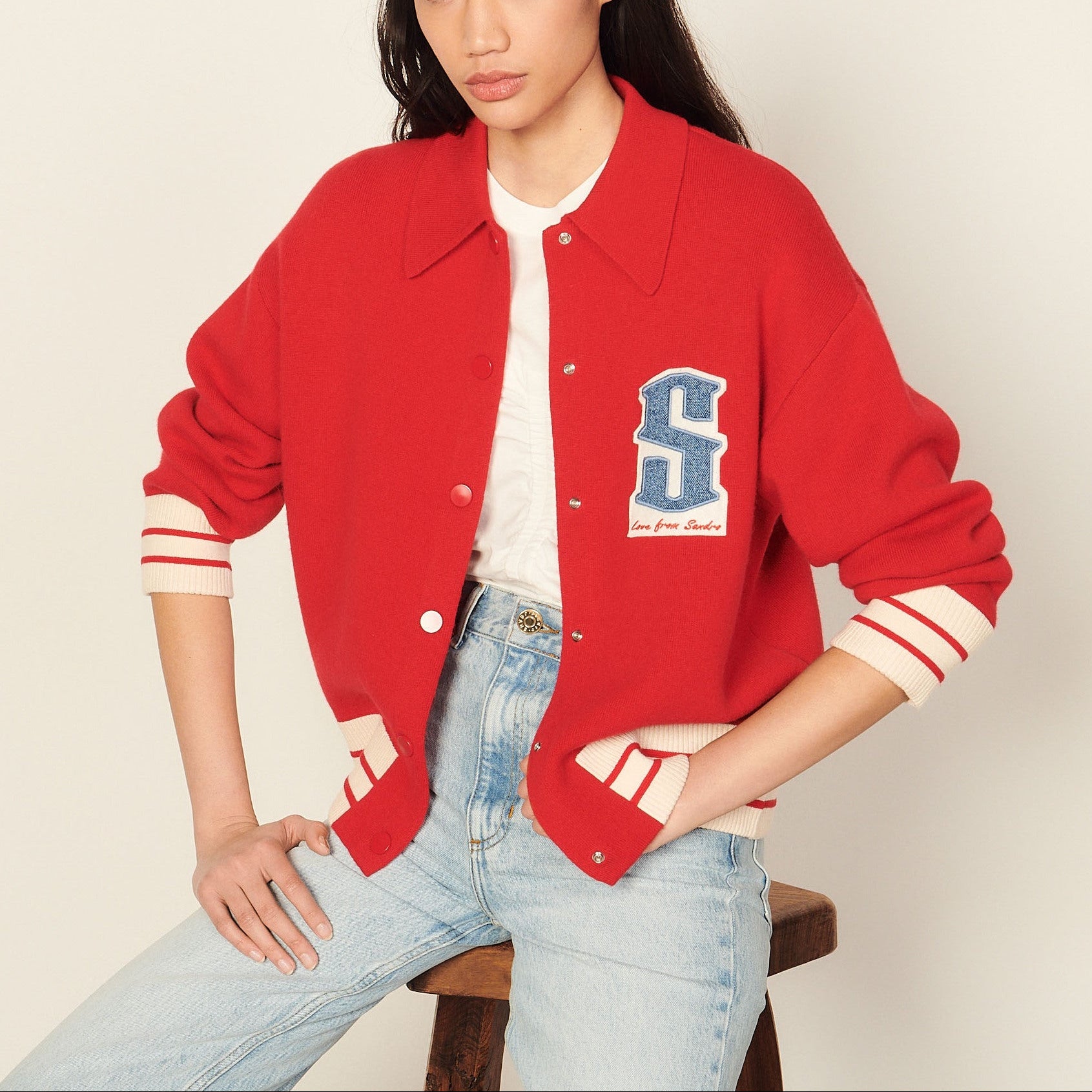 Cardi-coat avec patch Sandro seconde main