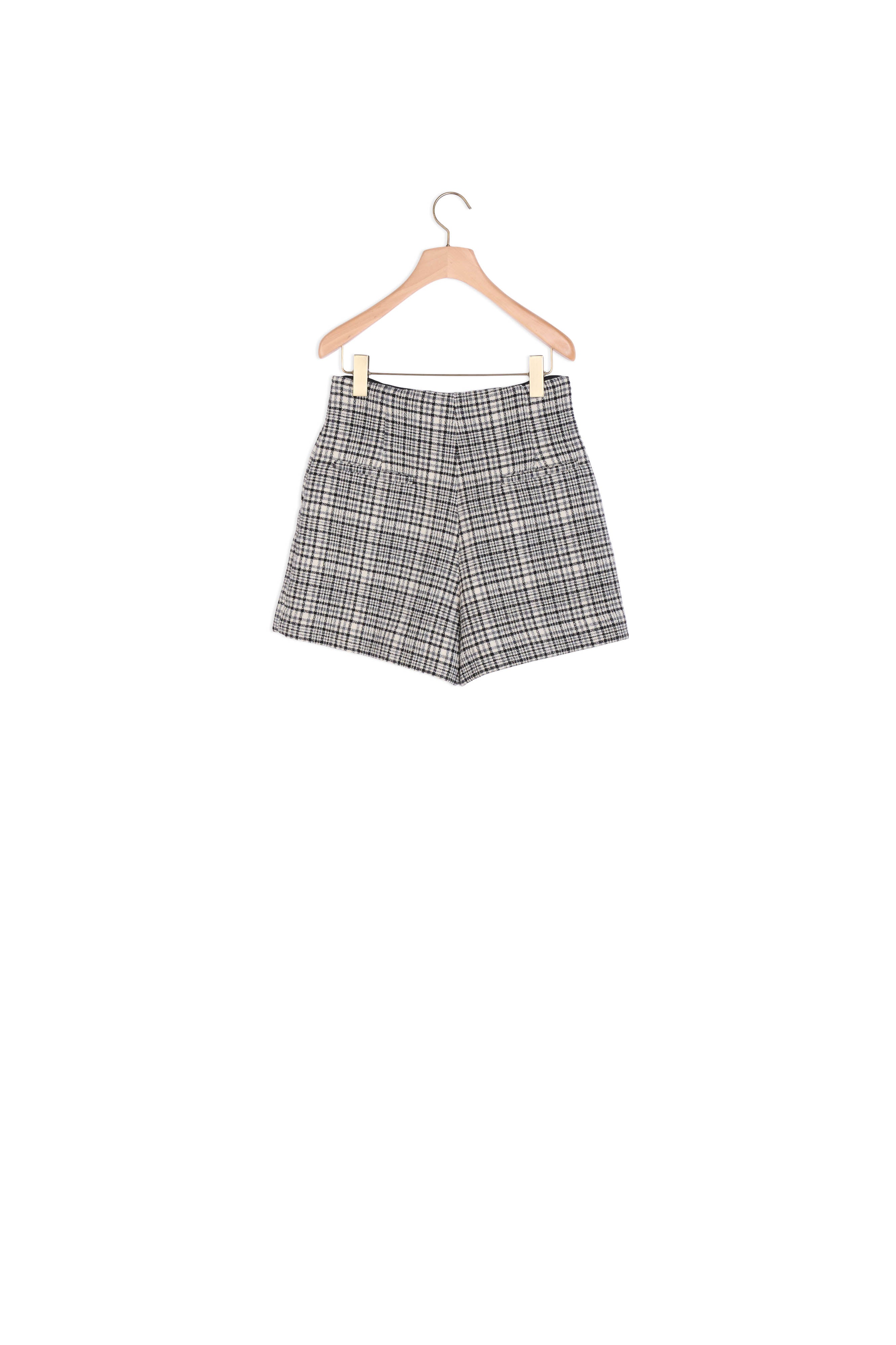 Short zippé à carreaux Sandro seconde main