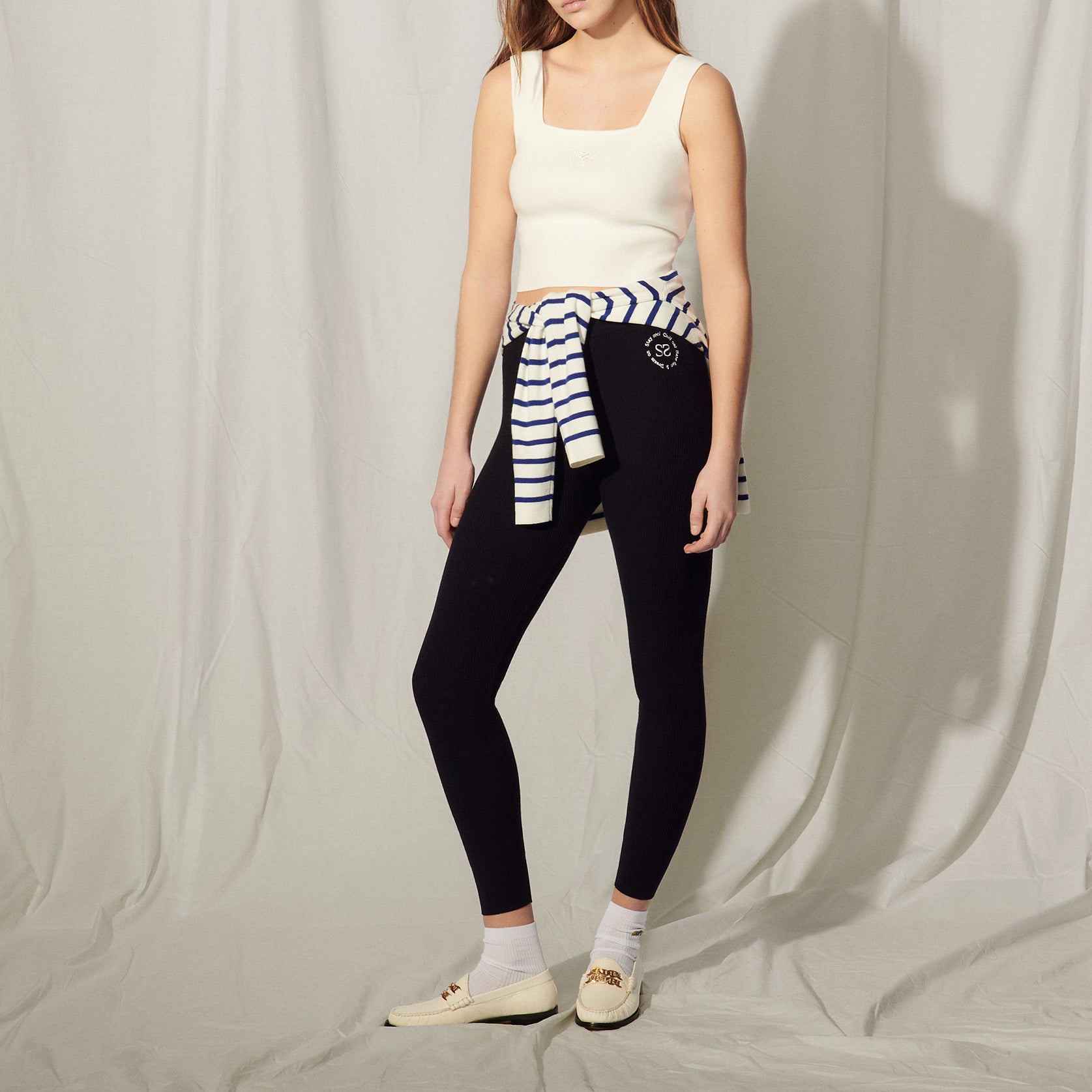 Legging en Maille avec broderie Sandro seconde main