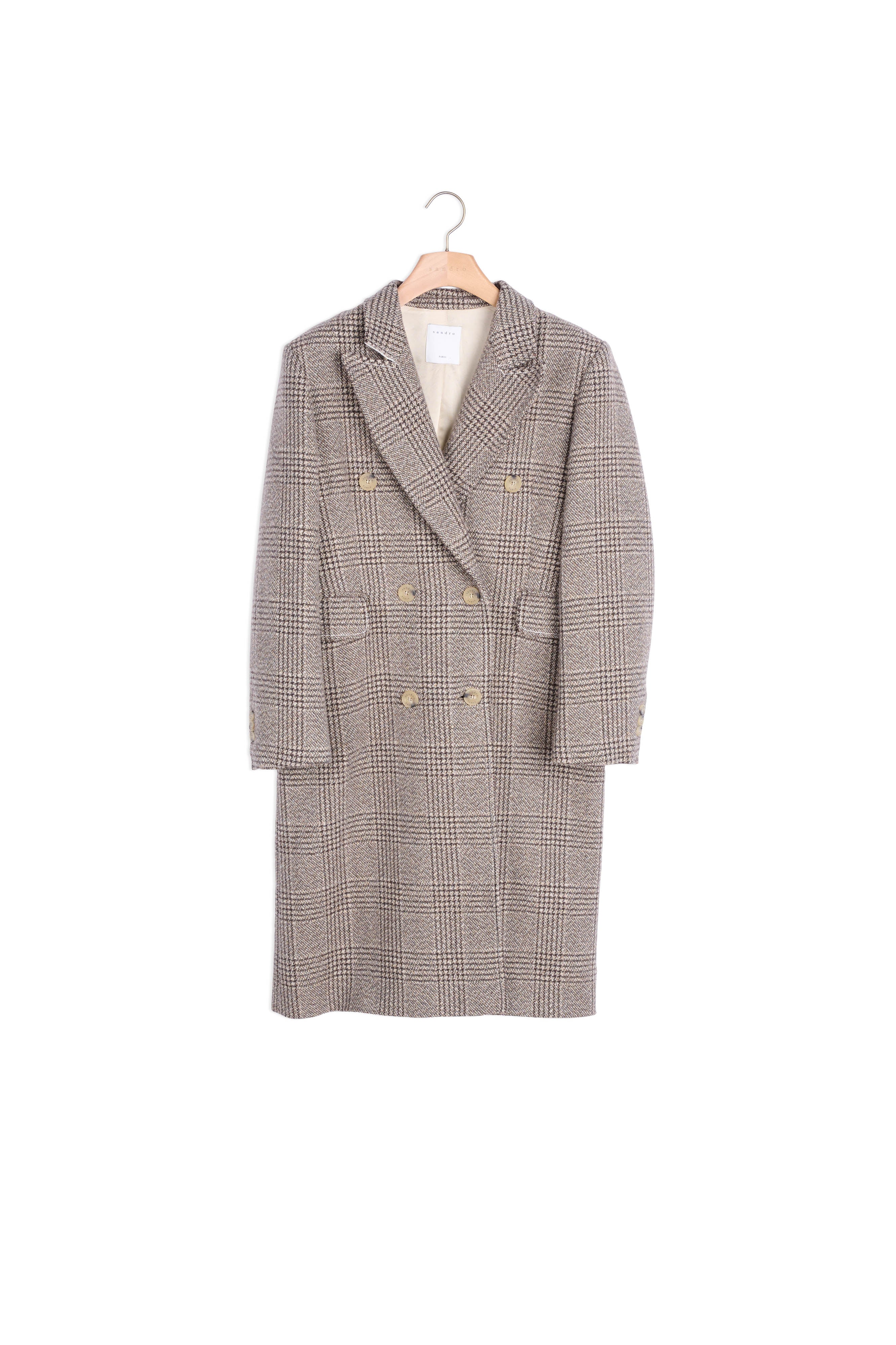 Manteau long à carreaux Sandro seconde main