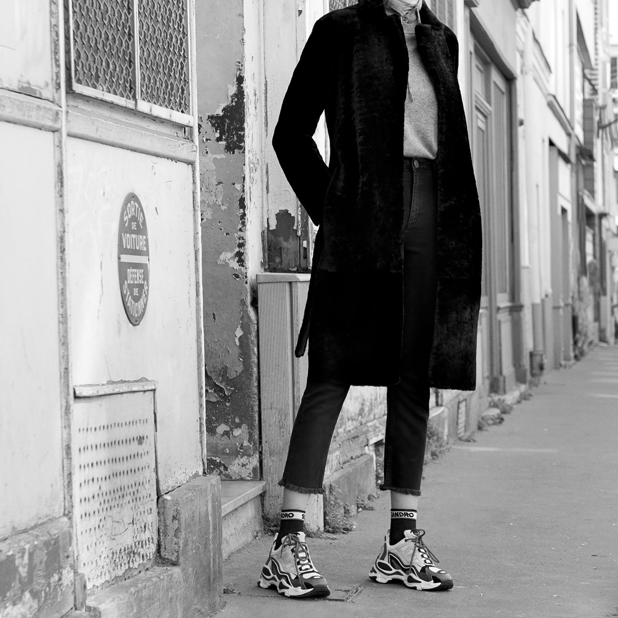 Manteau en peau lainée Sandro seconde main