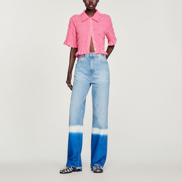 Chemise courte smockée Sandro seconde main