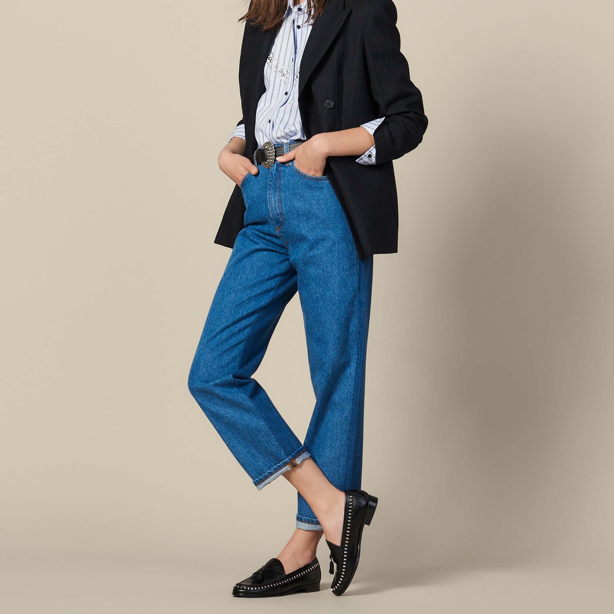 Jean coupe mom bicolore Sandro seconde main