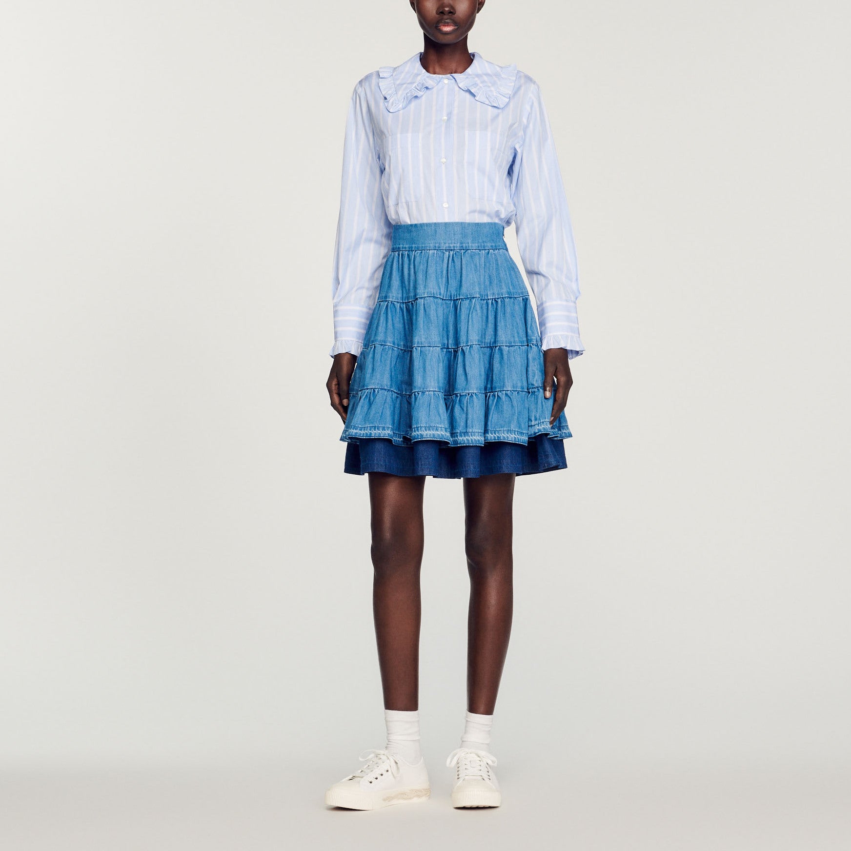 Jupe courte en denim Sandro seconde main