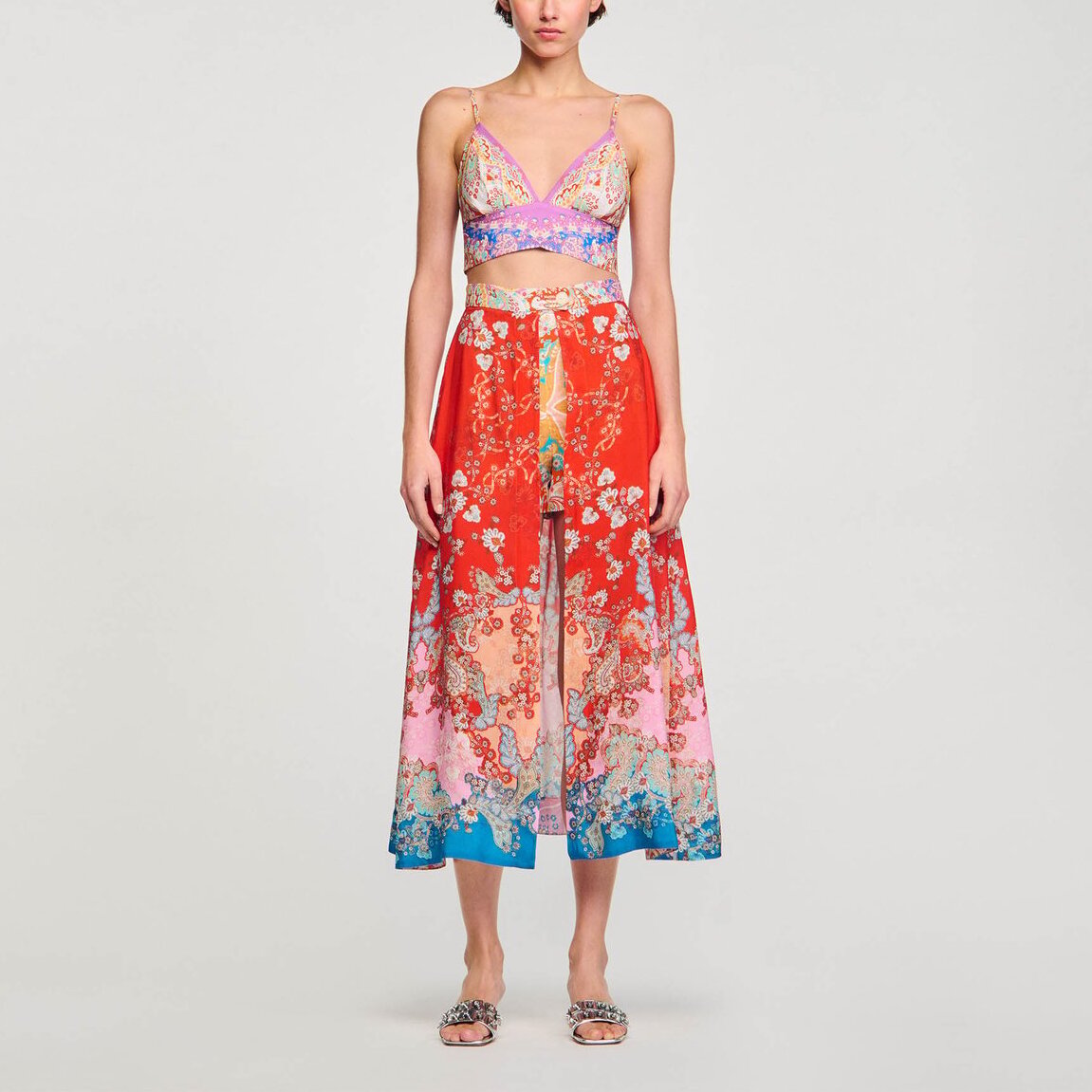 Jupe longue trompe l'œil Sandro seconde main