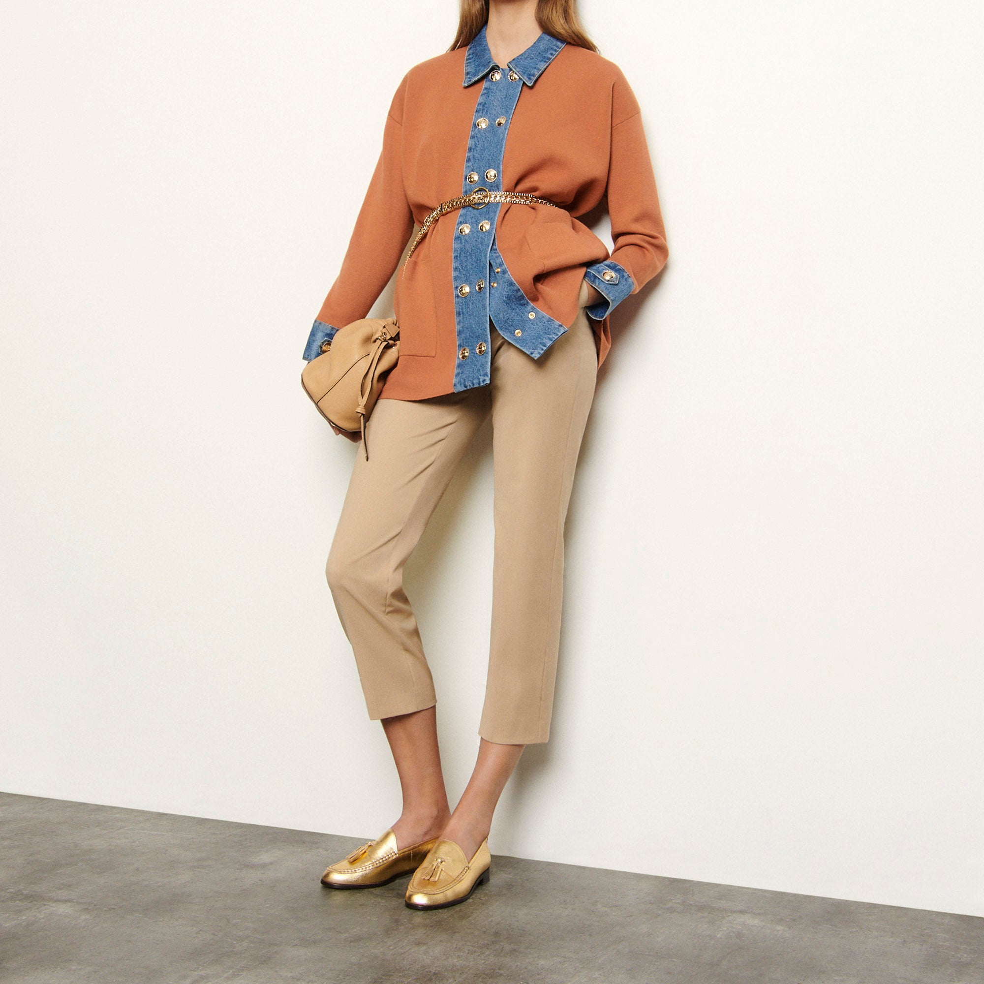 Cardigan oversize à empiècements Jean Sandro seconde main