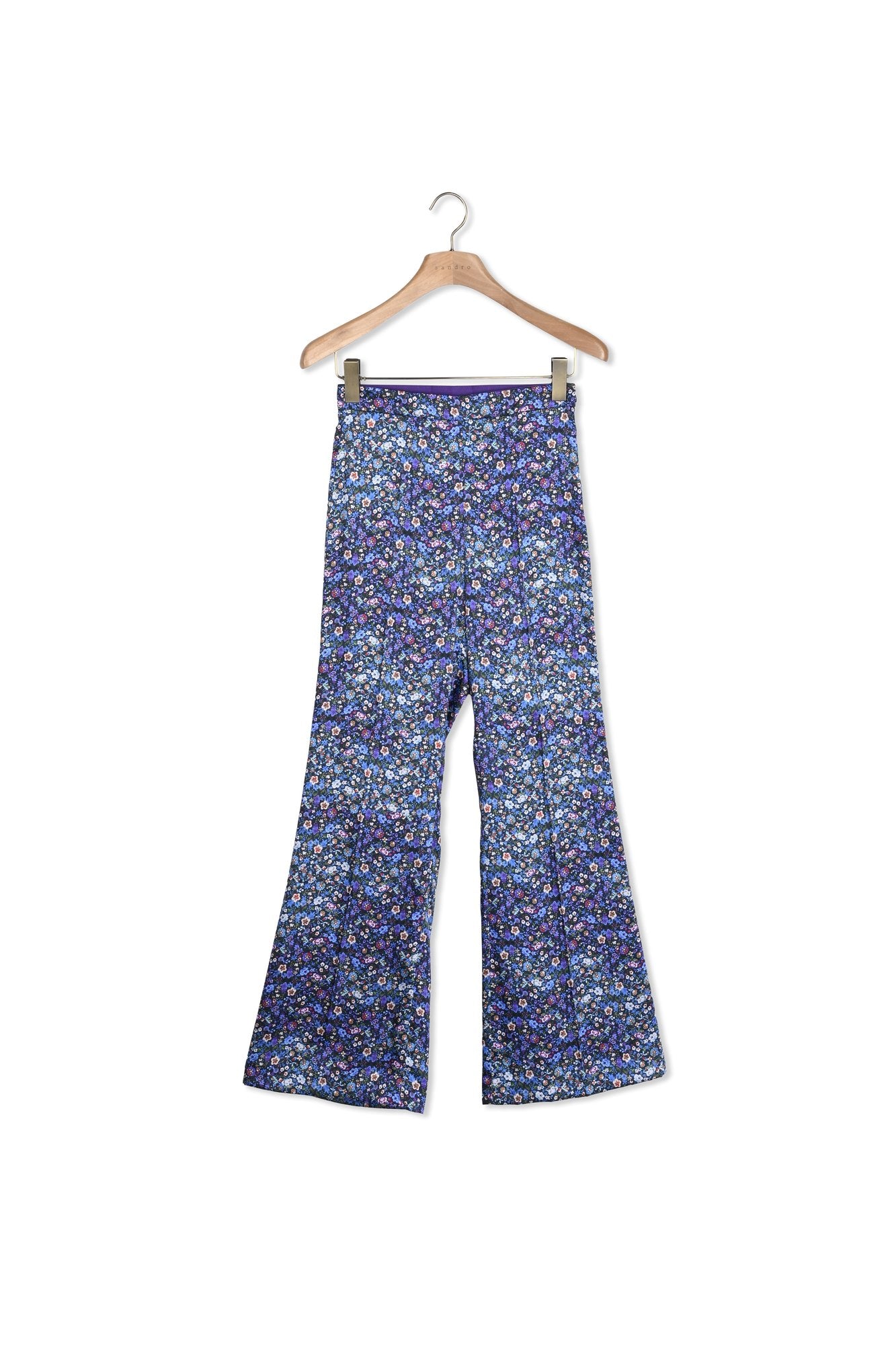 Pantalon satiné imprimé fleuri Sandro seconde main