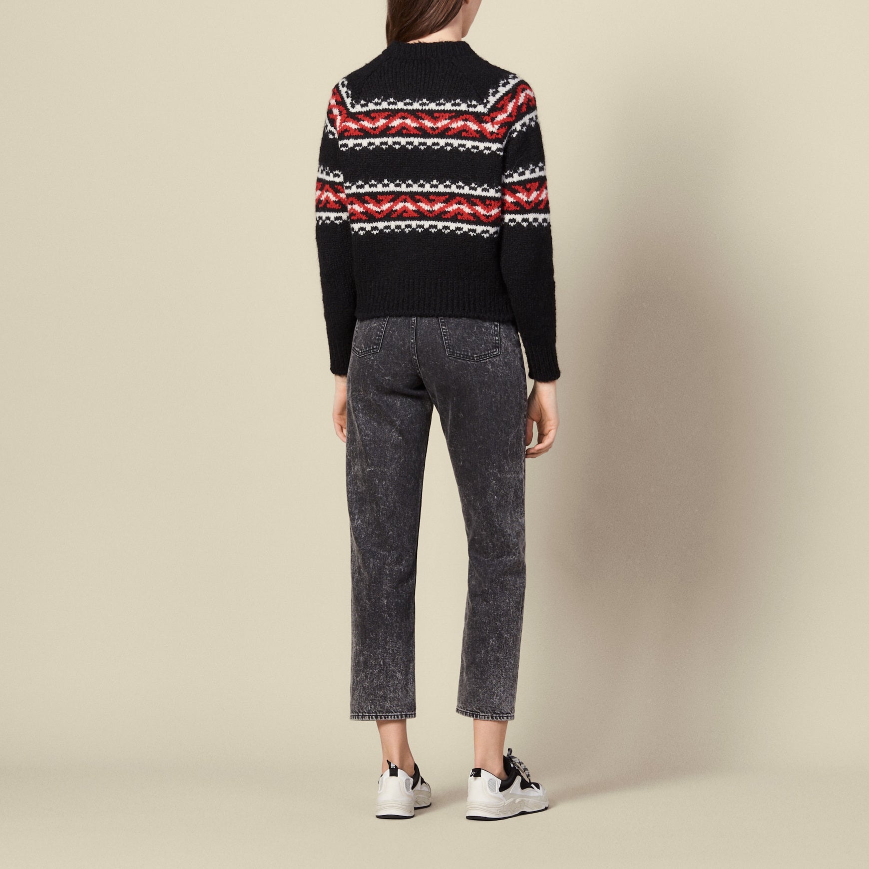 Pull à motif géométrique en jacquard Sandro seconde main