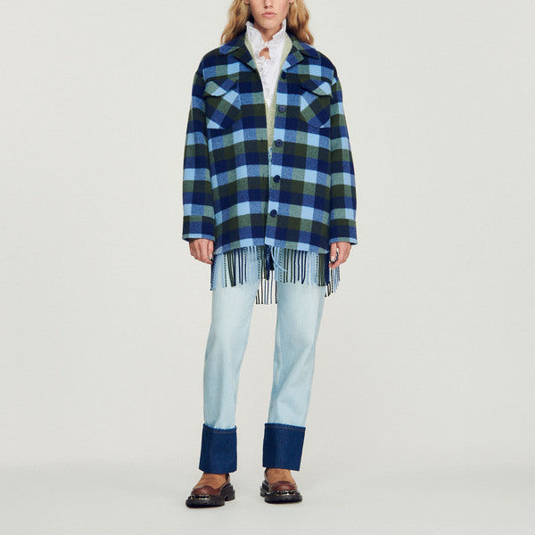 Manteau à carreaux Sandro seconde main