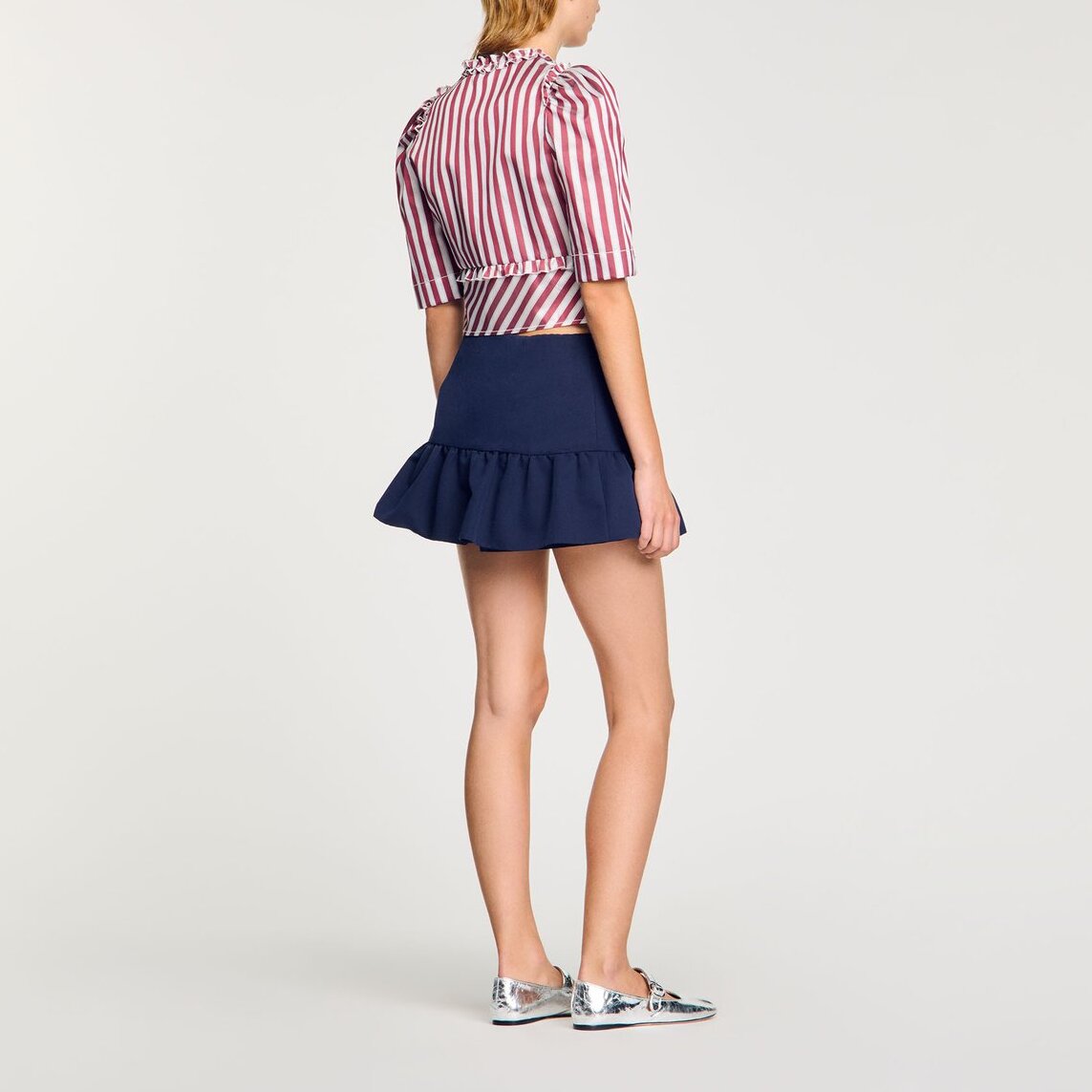 Chemise à rayures et volants Sandro seconde main