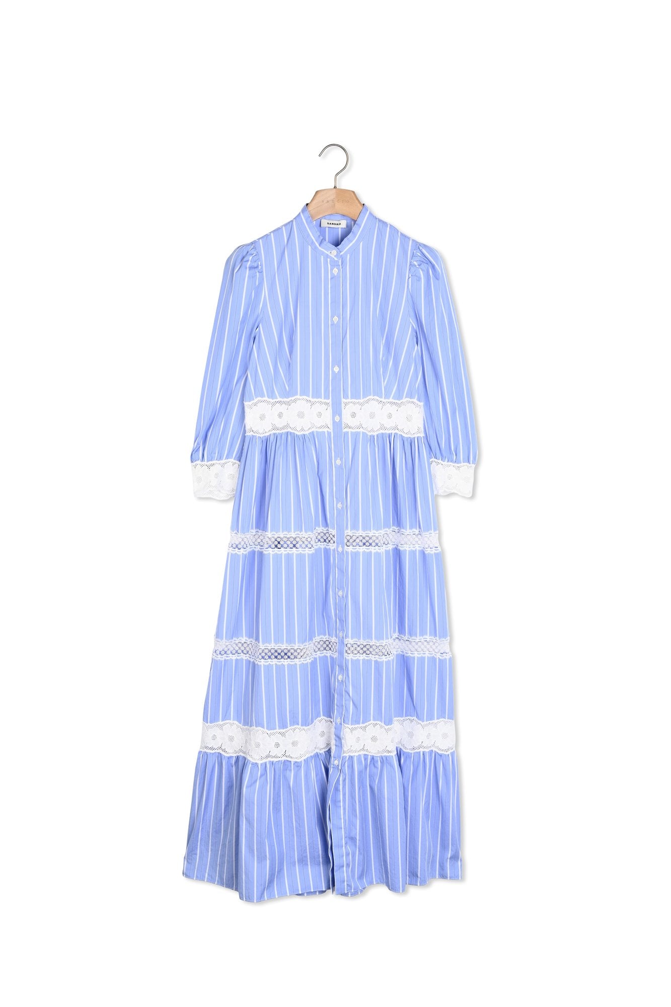 Robe longue à rayures en coton Sandro seconde main