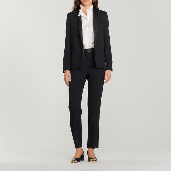 Pantalon avec empiècement de satin Sandro seconde main