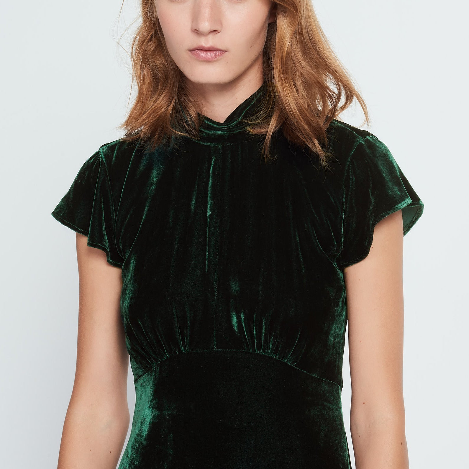 Robe en velours col montant Sandro seconde main