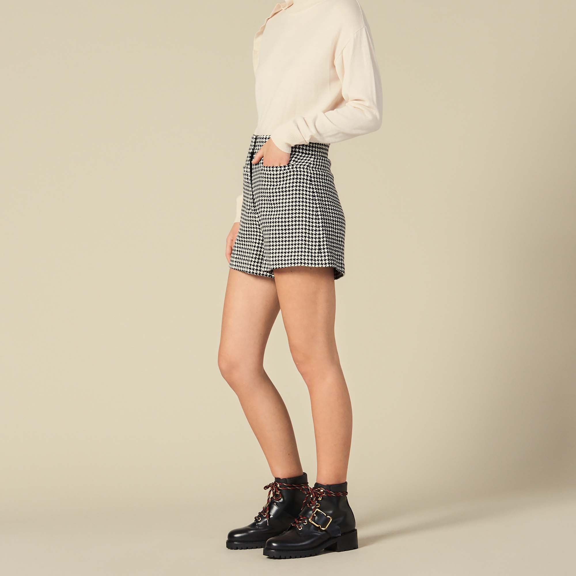 Short en pied de coq assorti Sandro seconde main