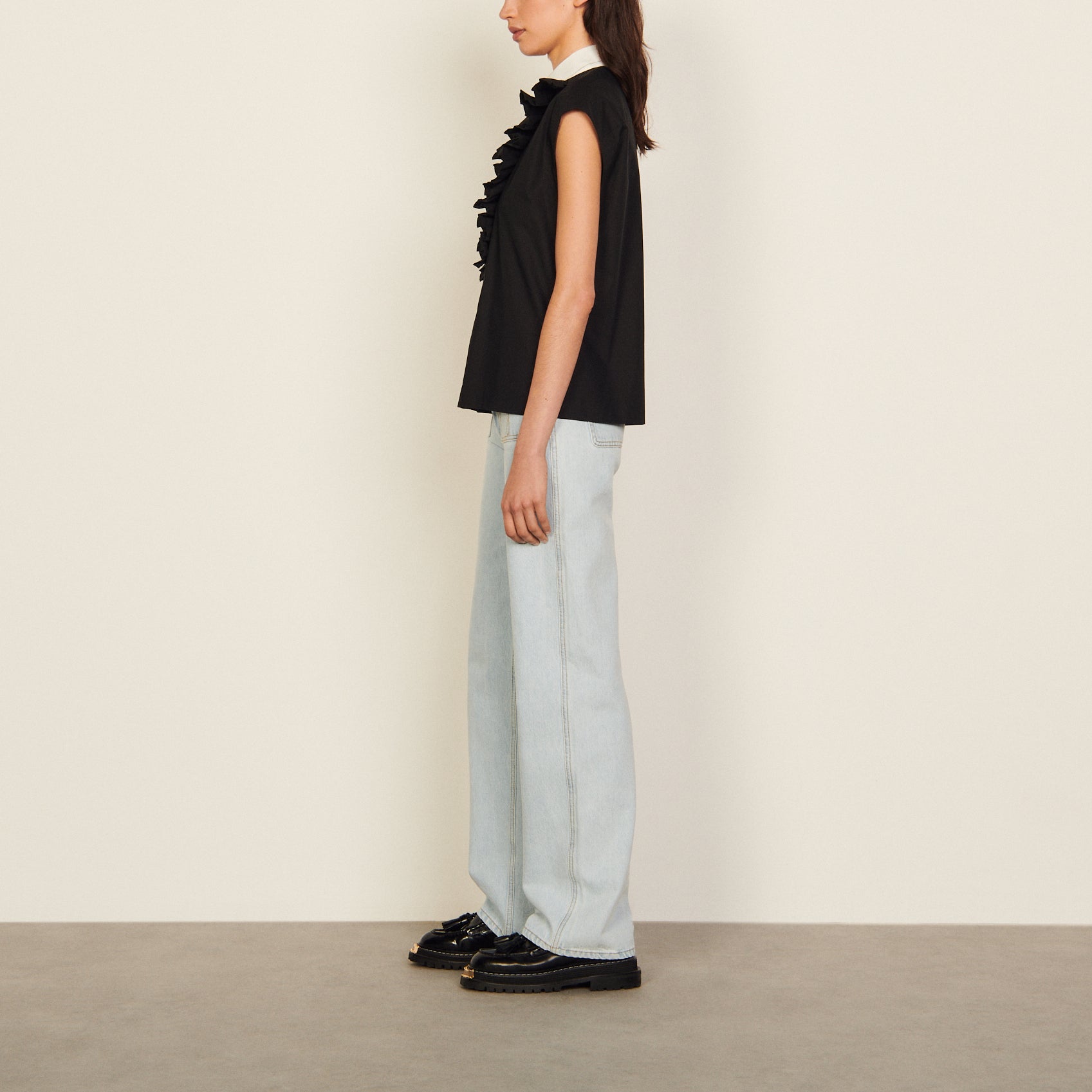 Chemise sans manches en coton biologique Sandro seconde main