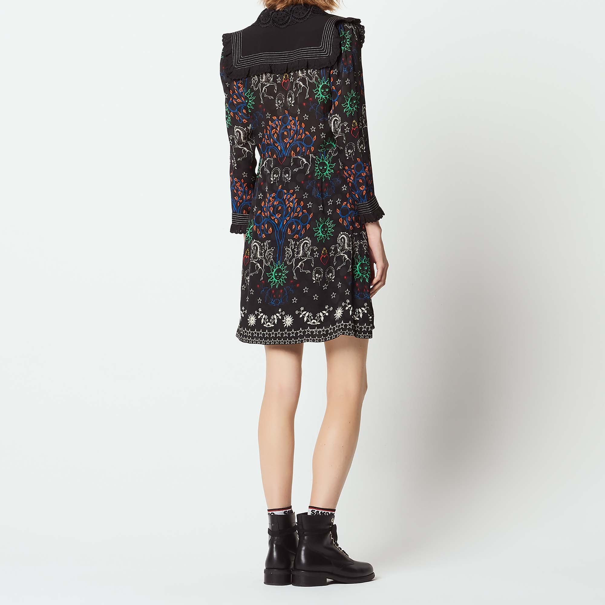 Robe chemise courte imprimée Sandro seconde main