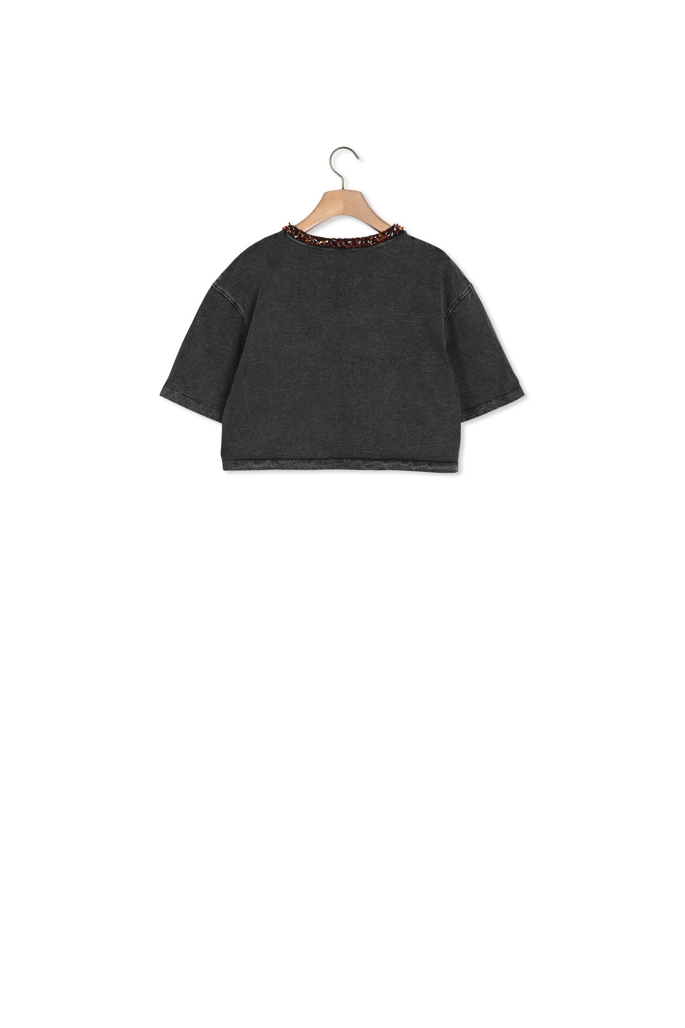 Tee-shirt court orné de perles Sandro seconde main