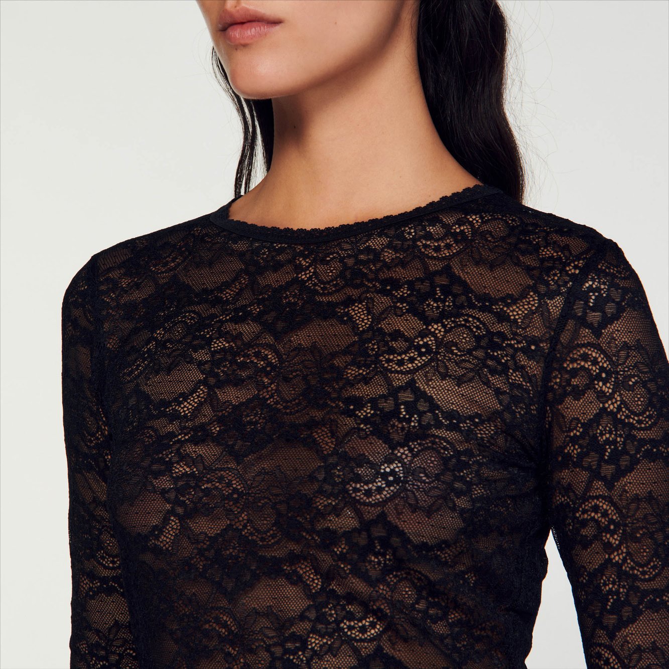 Top court en dentelle Sandro seconde main