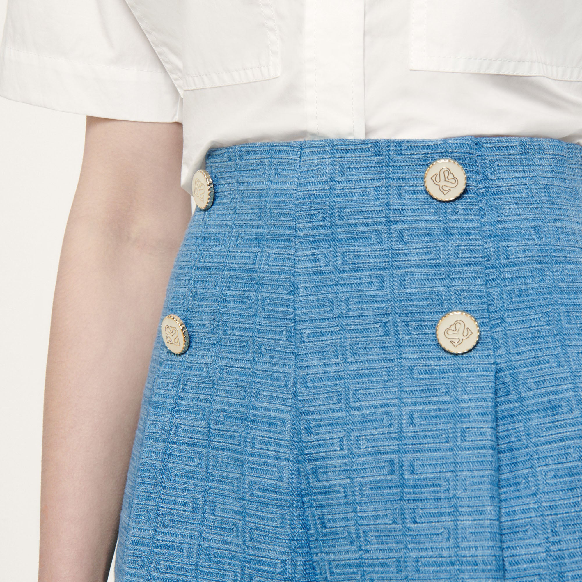 Short en denim jacquard Sandro seconde main