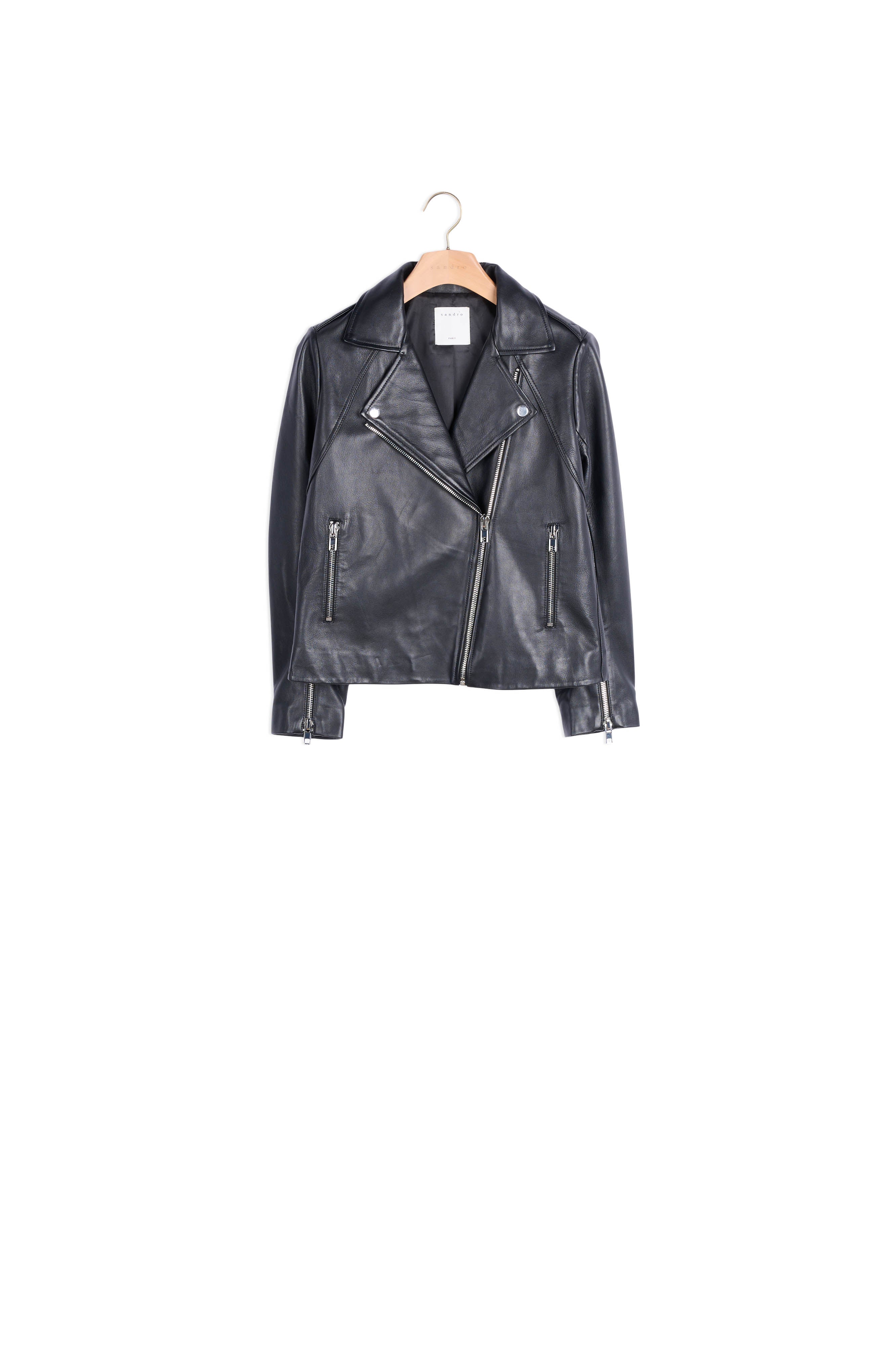 Blouson en cuir Sandro seconde main