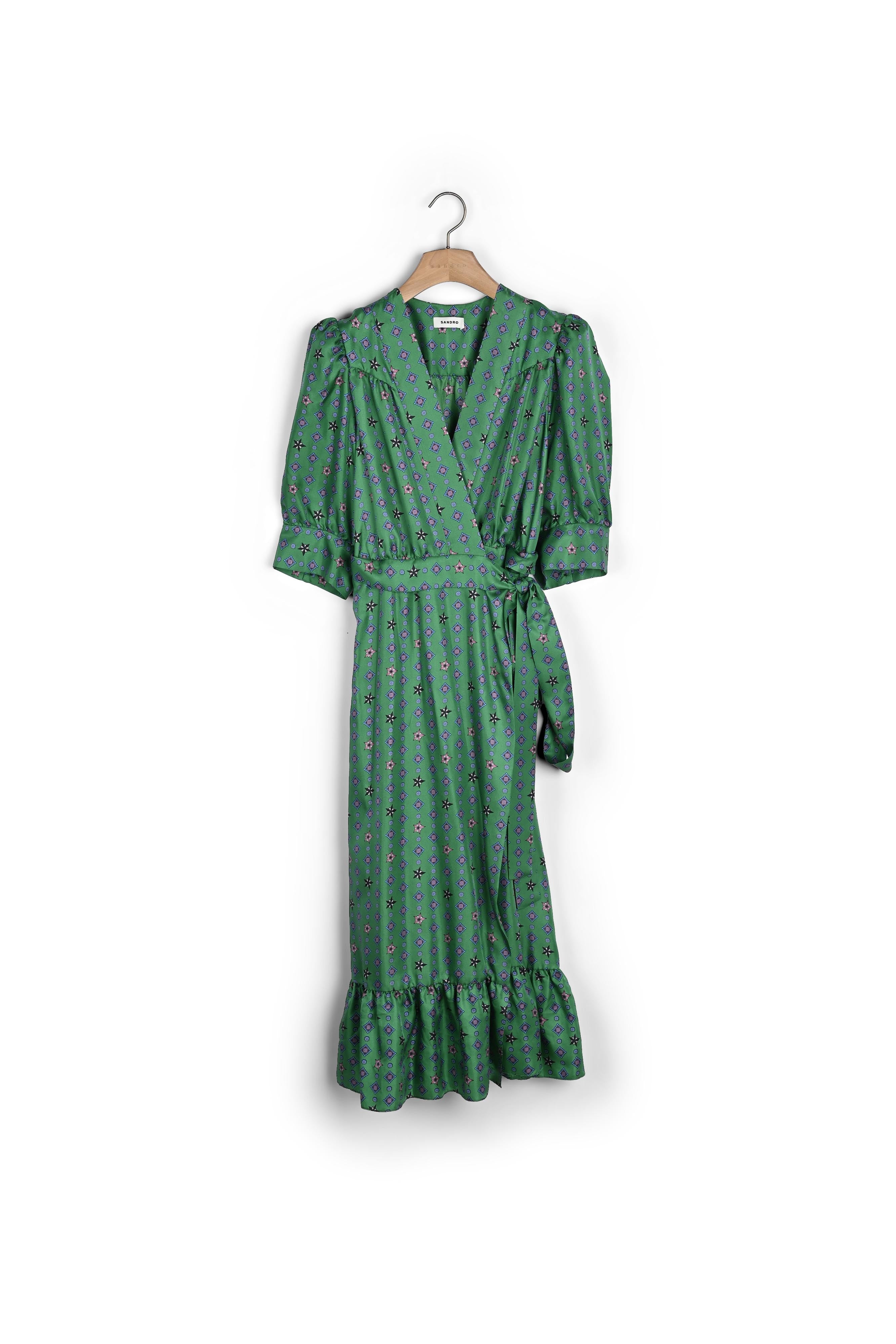 Robe satinée imprimée Sandro seconde main