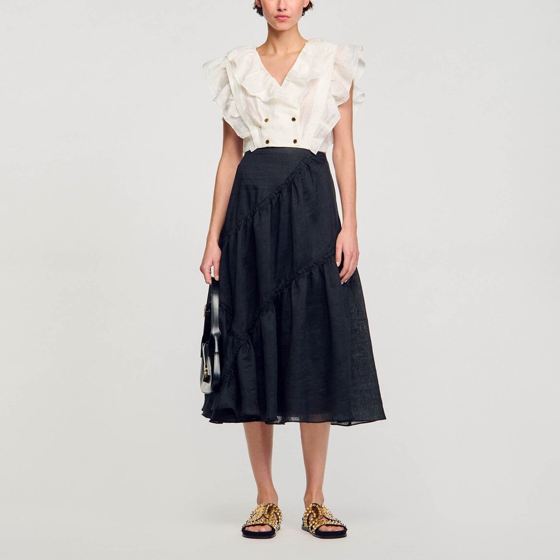 Top court à volants Sandro seconde main