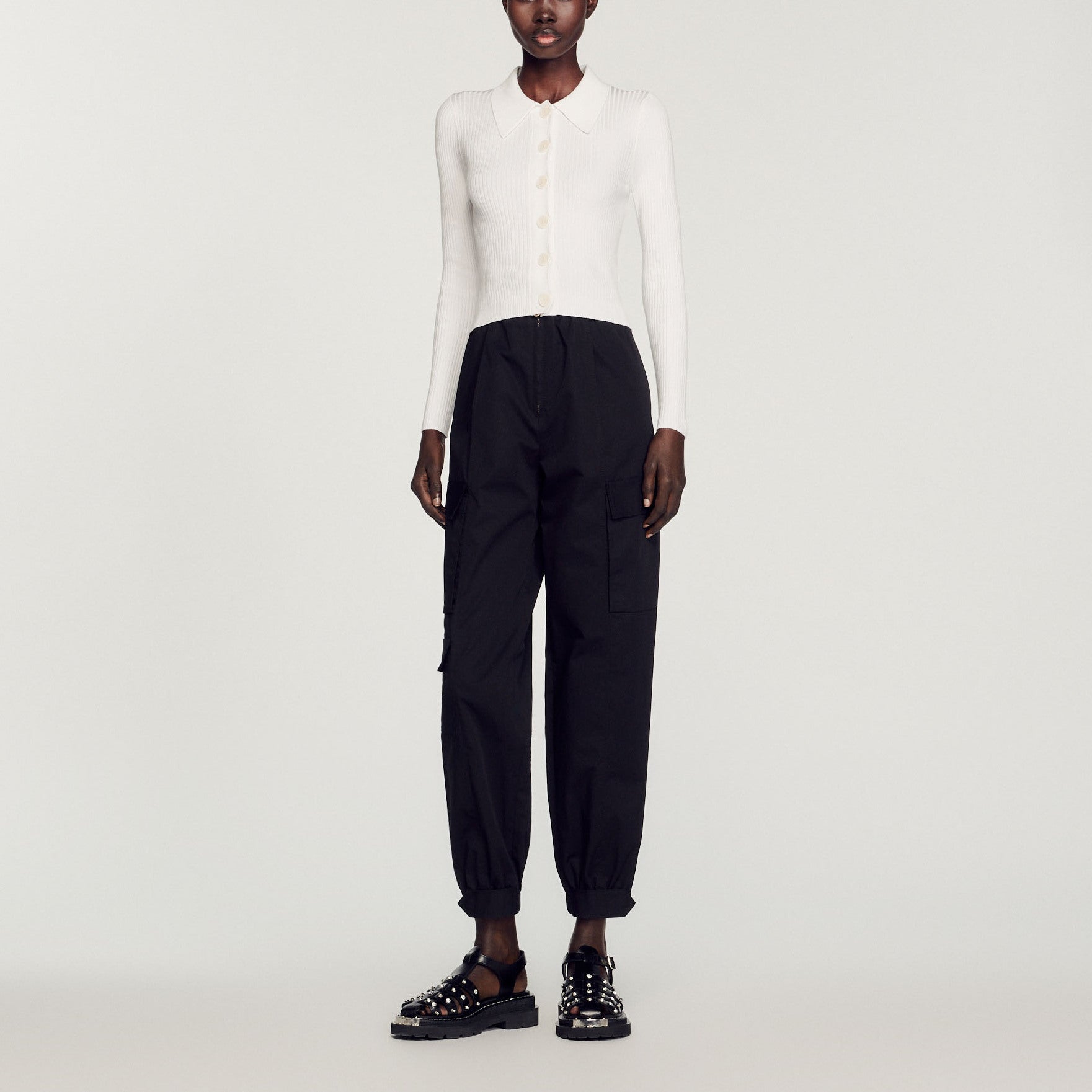 Cardigan court côtelé Sandro seconde main