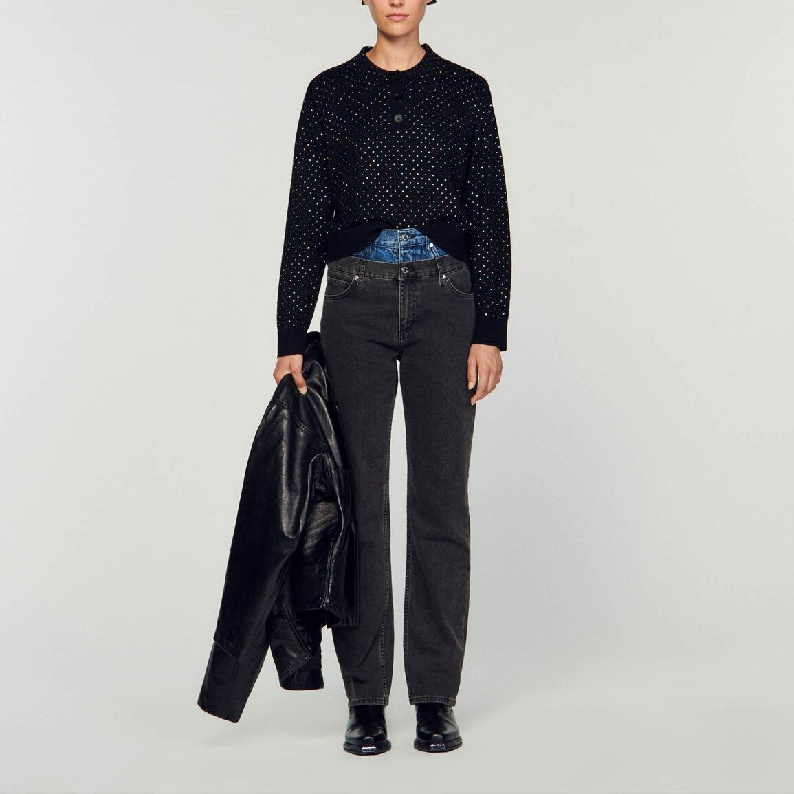 Pull Noir Sandro seconde main