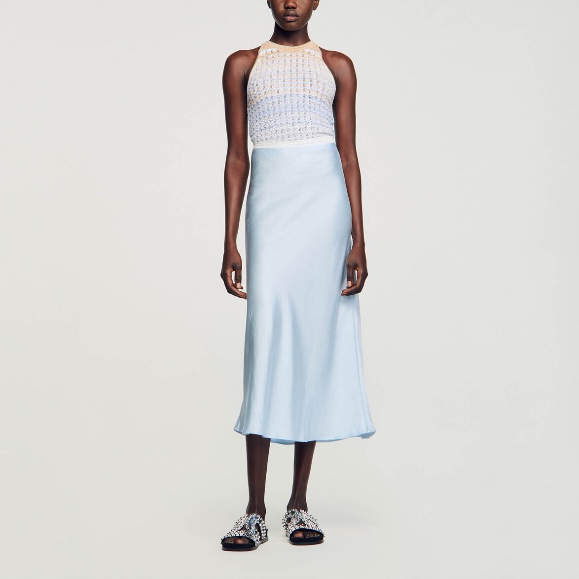 Jupe longue satinée Sandro seconde main