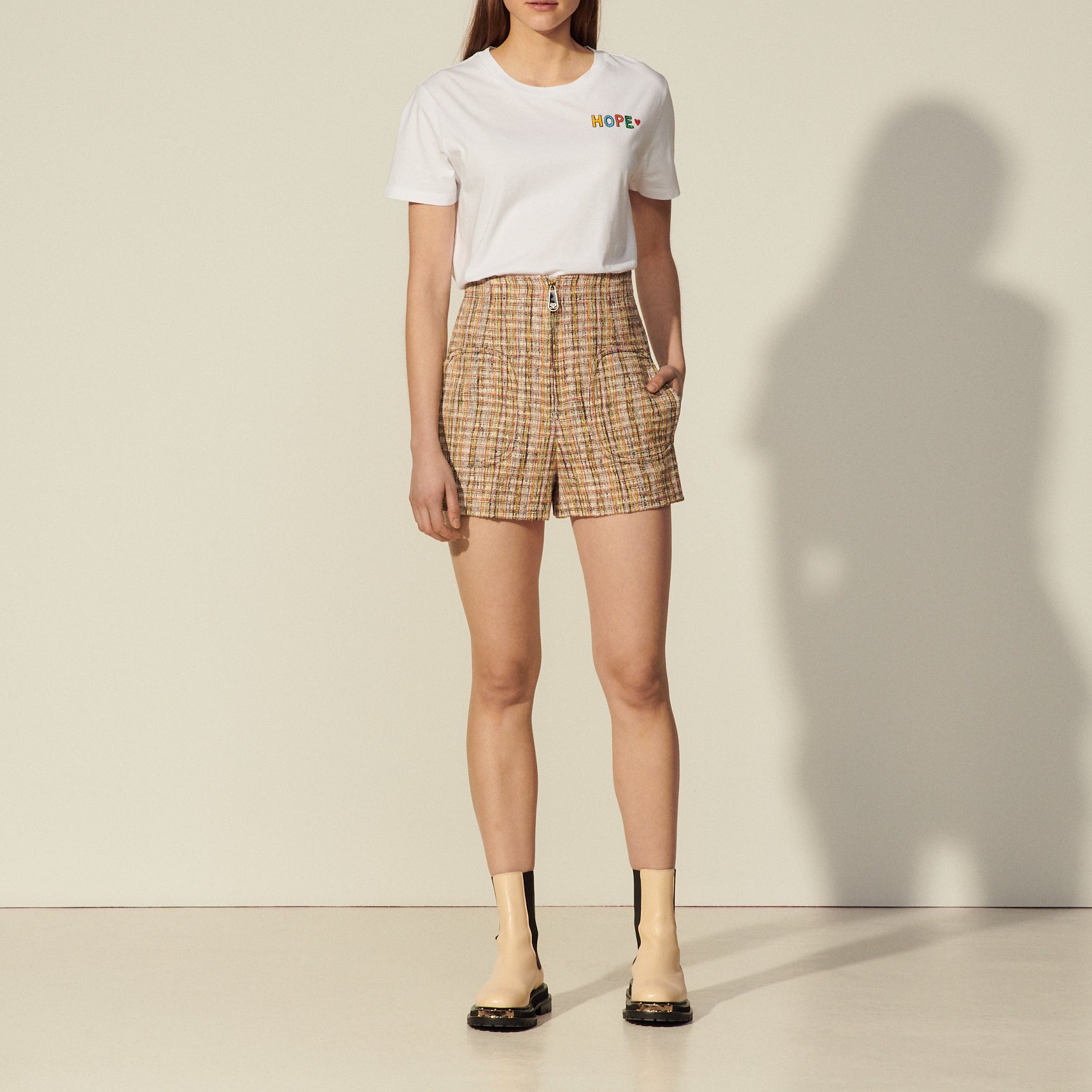  Short en tweed zippé devant Sandro seconde main