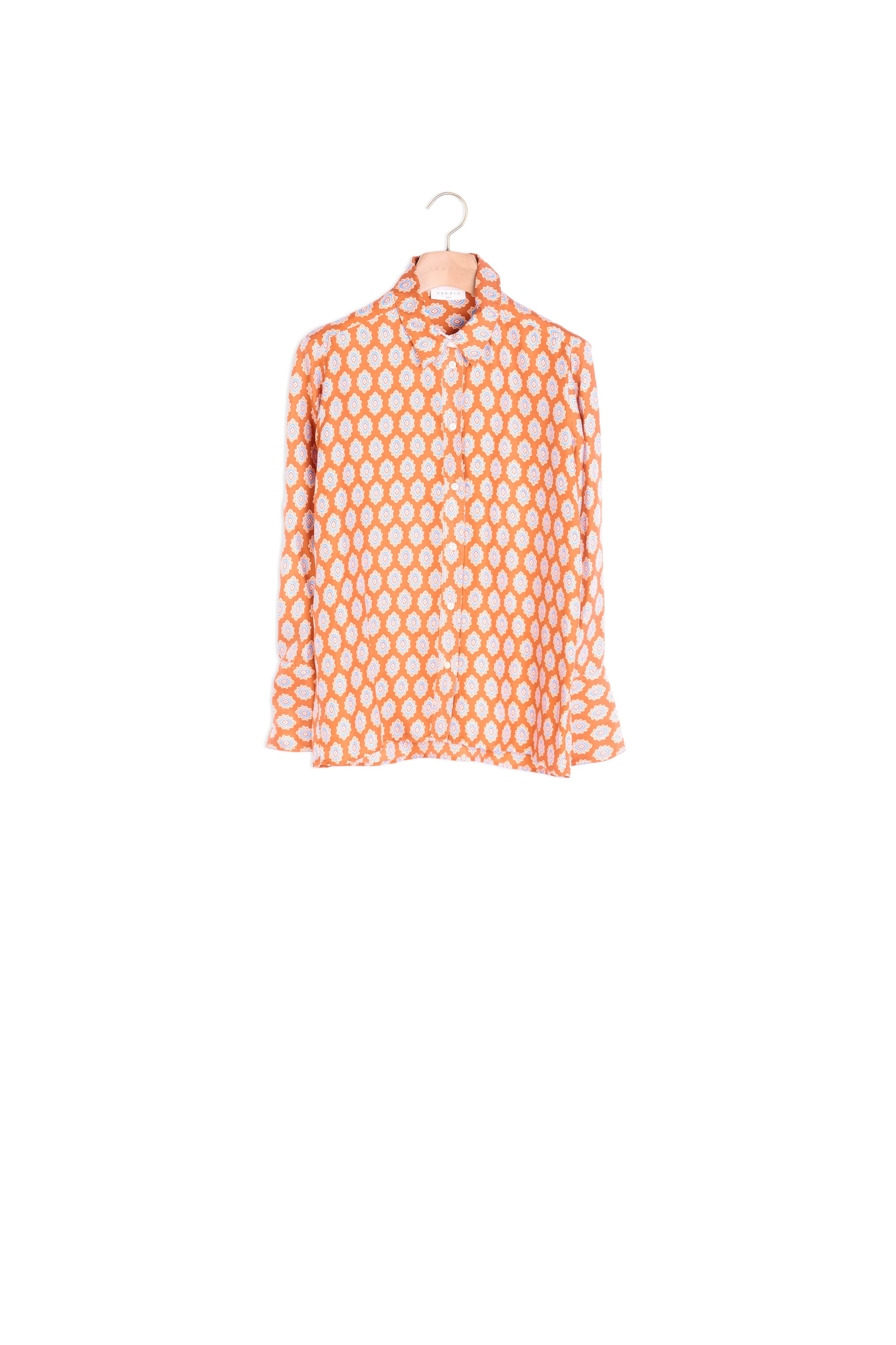 Chemise classique en soie imprimée Sandro seconde main