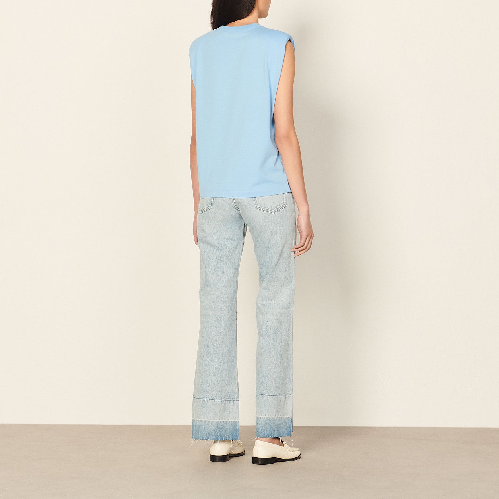 T-shirt en coton biologique sans manches Sandro seconde main