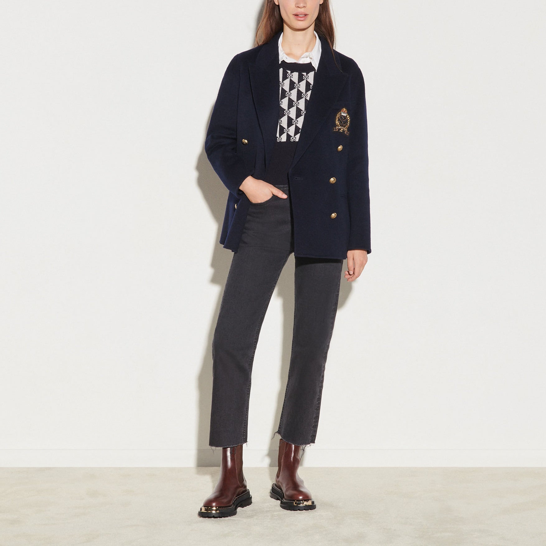 Blazer double face avec patch Sandro seconde main