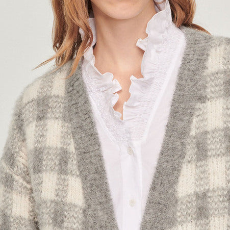 Cardigan jacquard carreaux Sandro seconde main