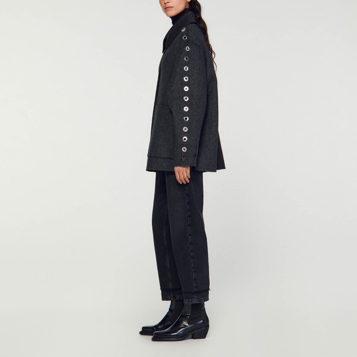 Manteau oversize à œillets Sandro seconde main