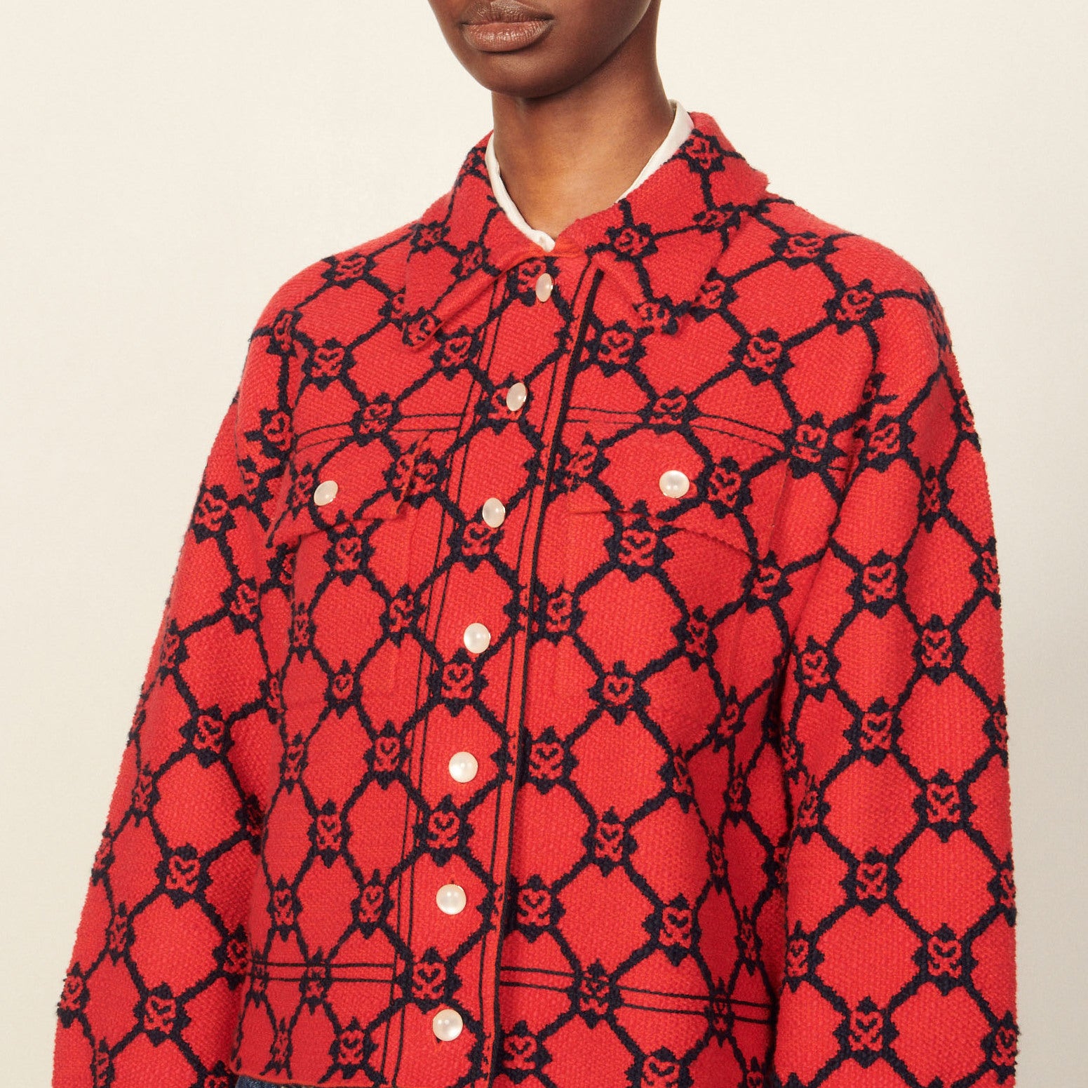 Cardi-coat en jacquard Sandro seconde main