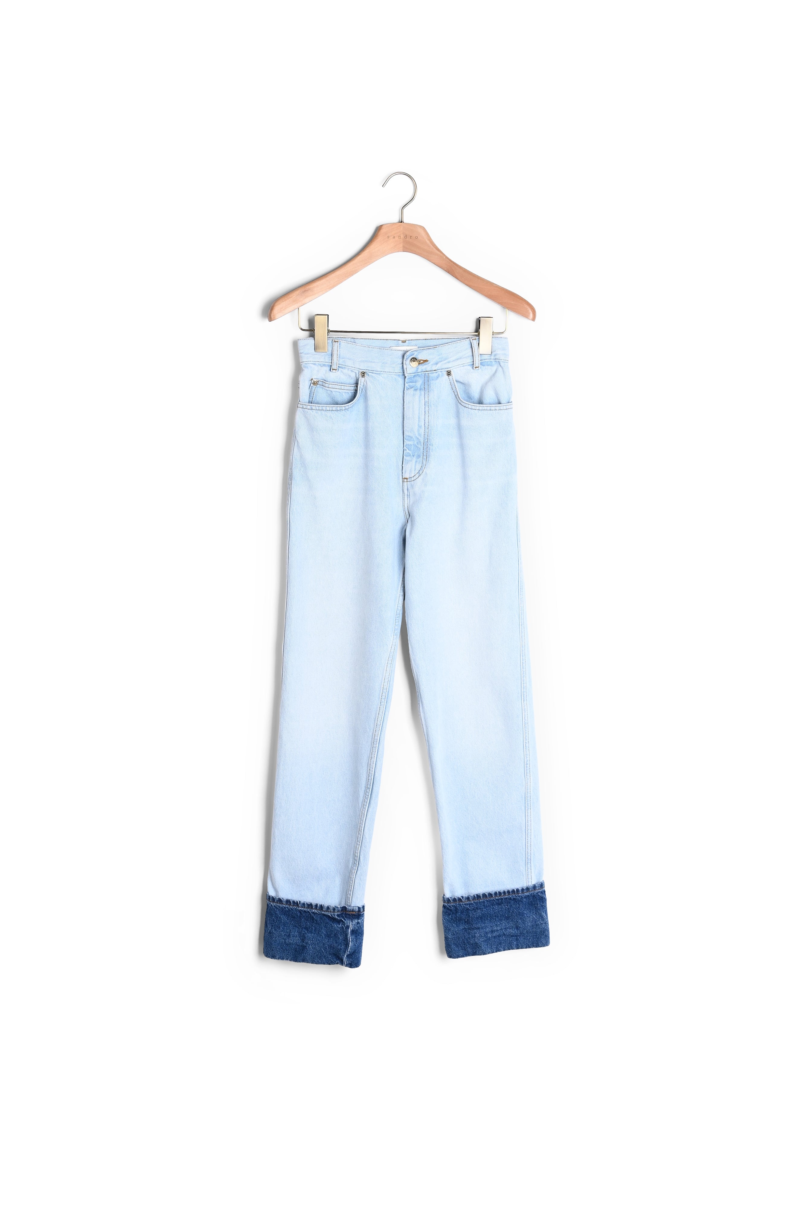 Jean délavé à revers contrasté Sandro seconde main