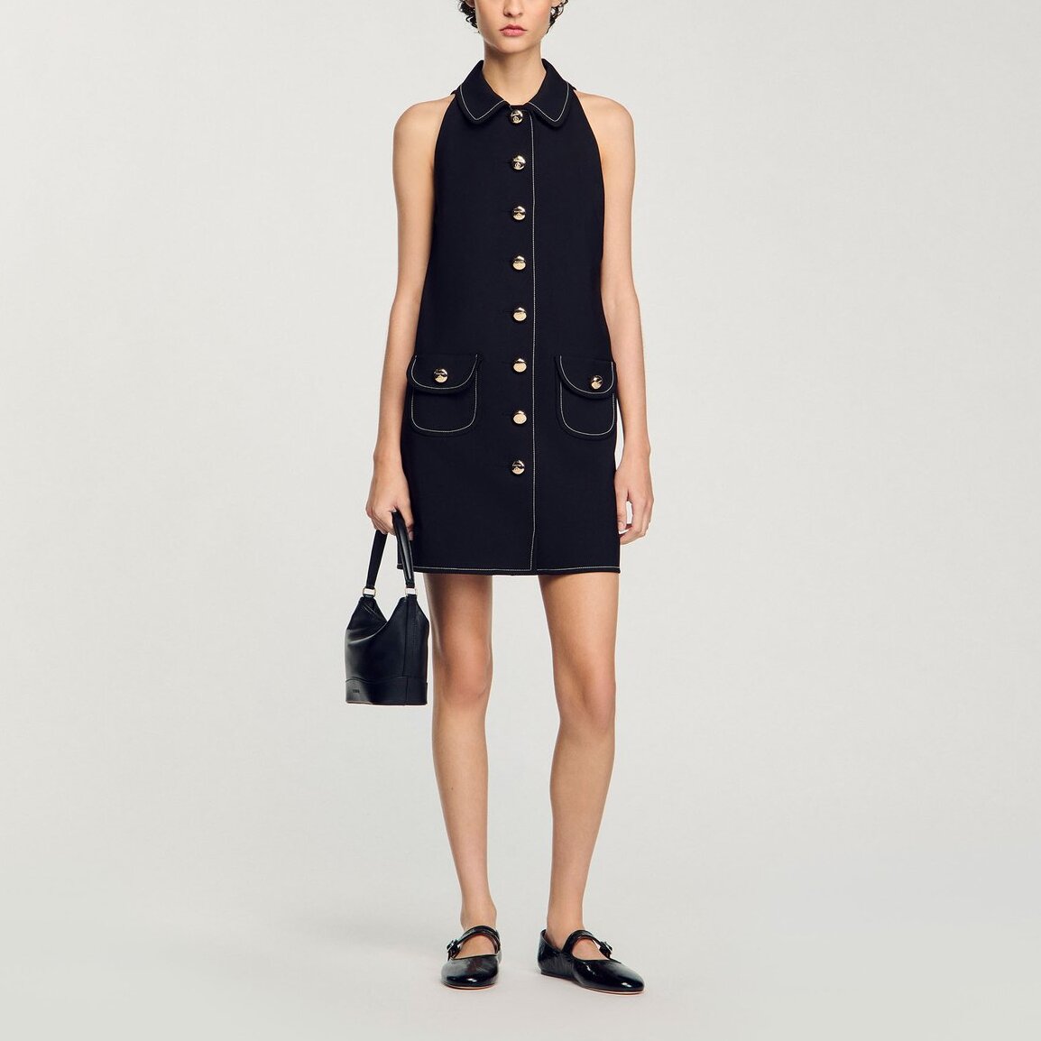 Robe courte à col claudine Sandro seconde main