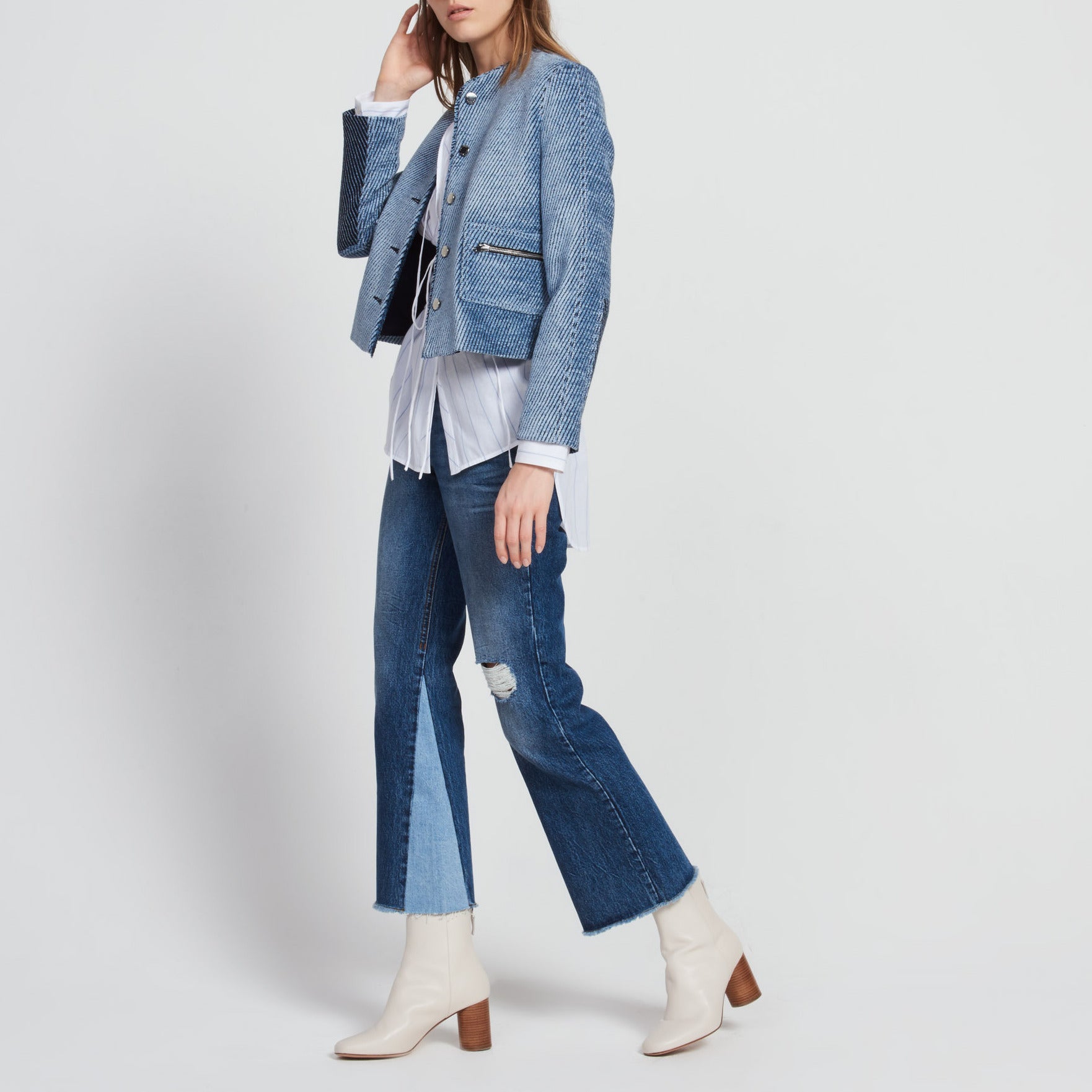 Veste en matière texturée et zips Sandro seconde main