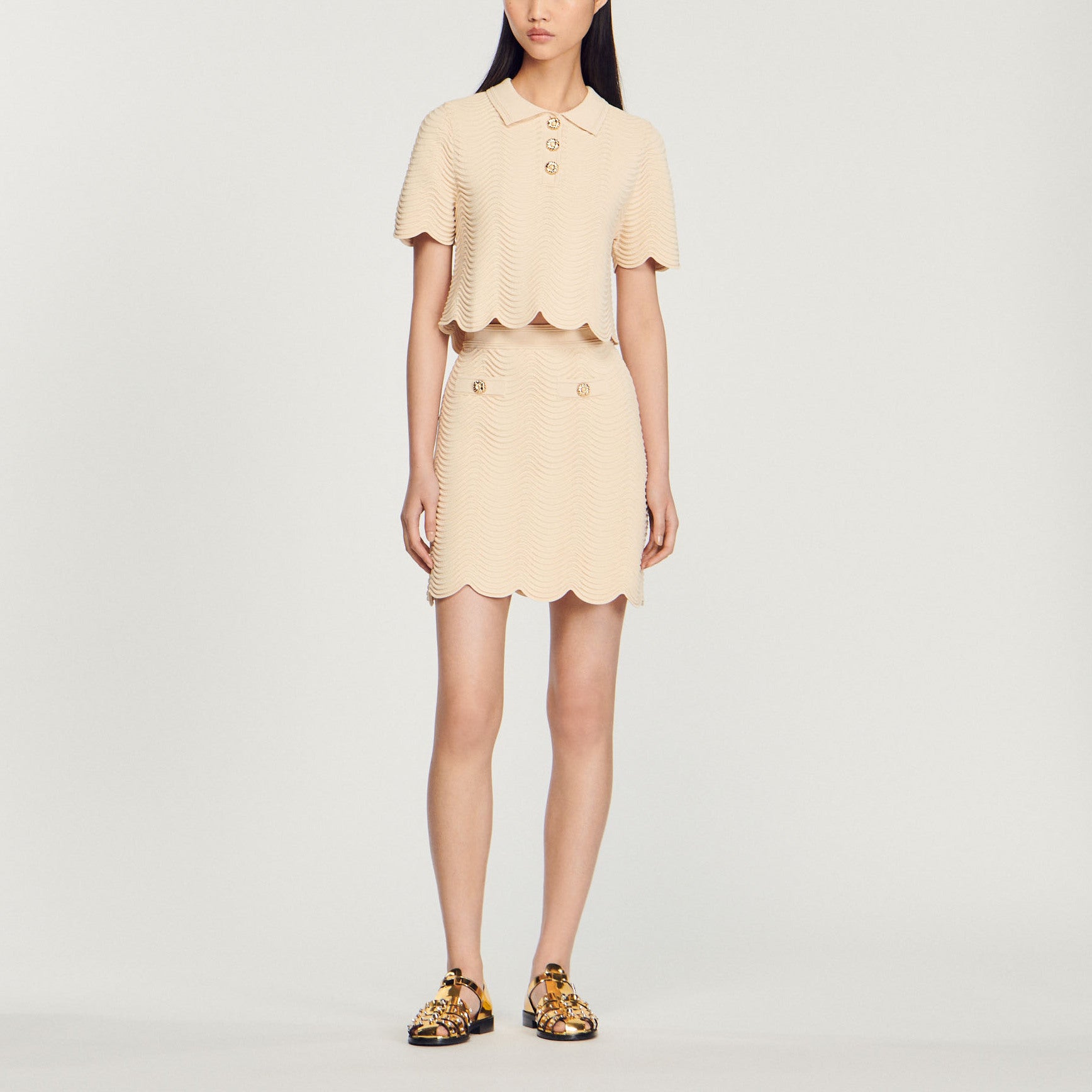 Jupe courte en Maille Sandro seconde main