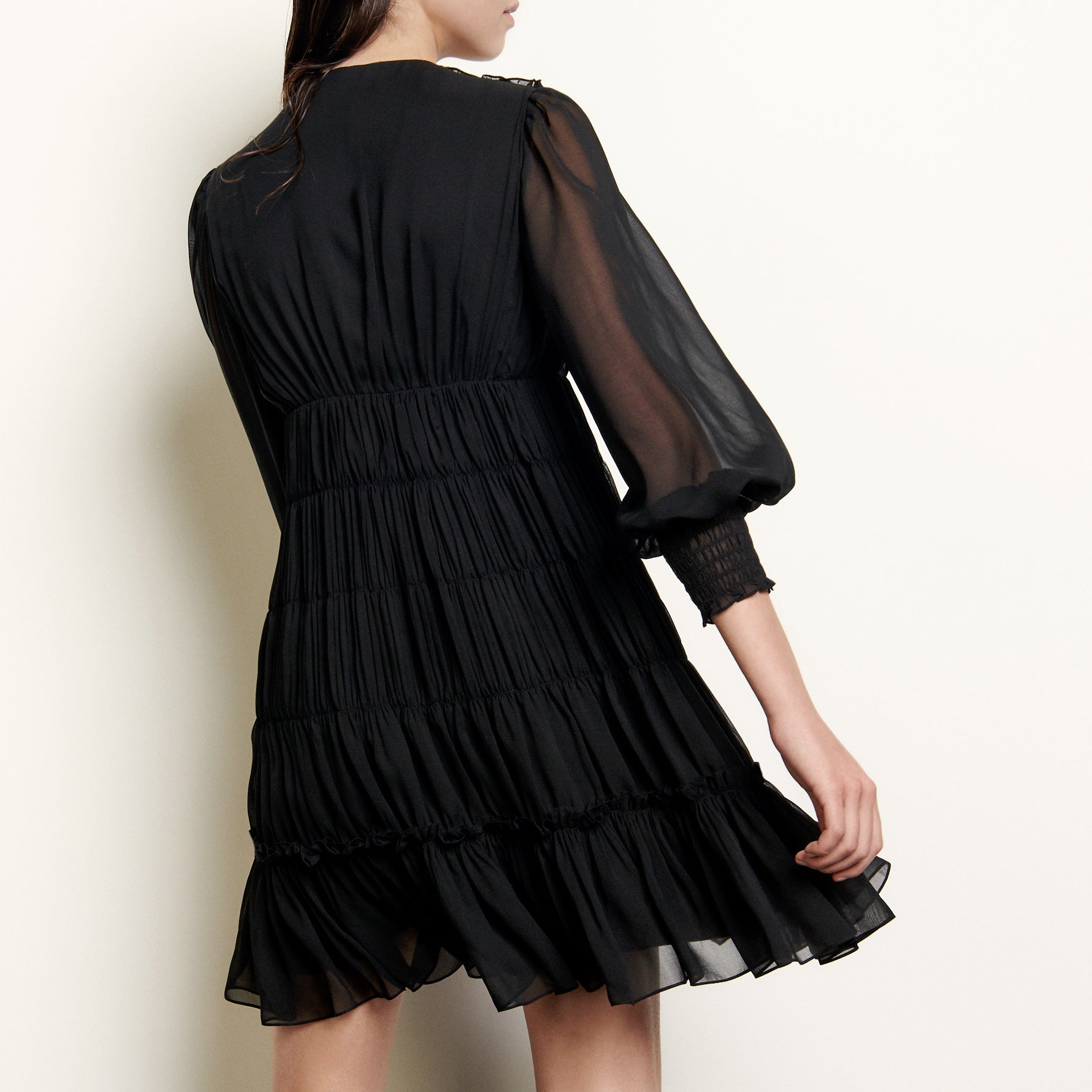 Robe courte en voile à  fronces Sandro seconde main