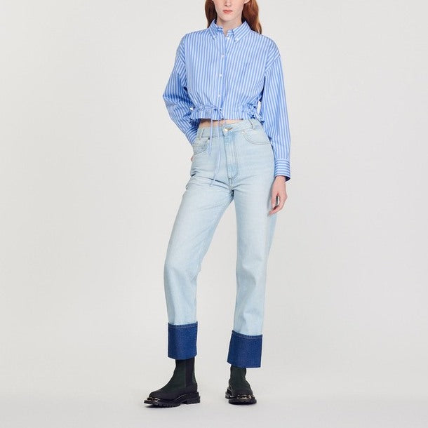 Chemise courte à rayures Sandro seconde main