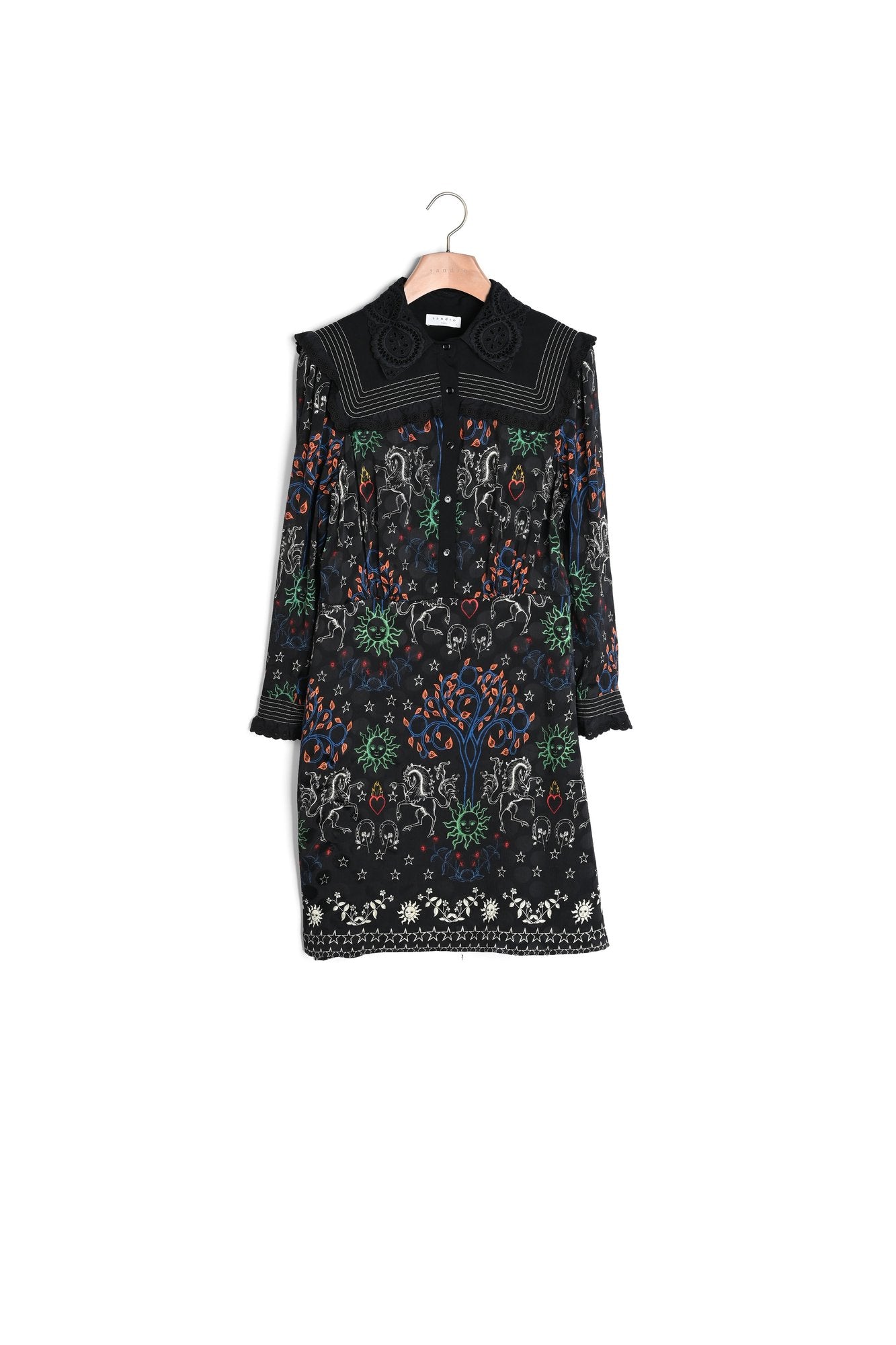Robe chemise courte imprimée Sandro seconde main