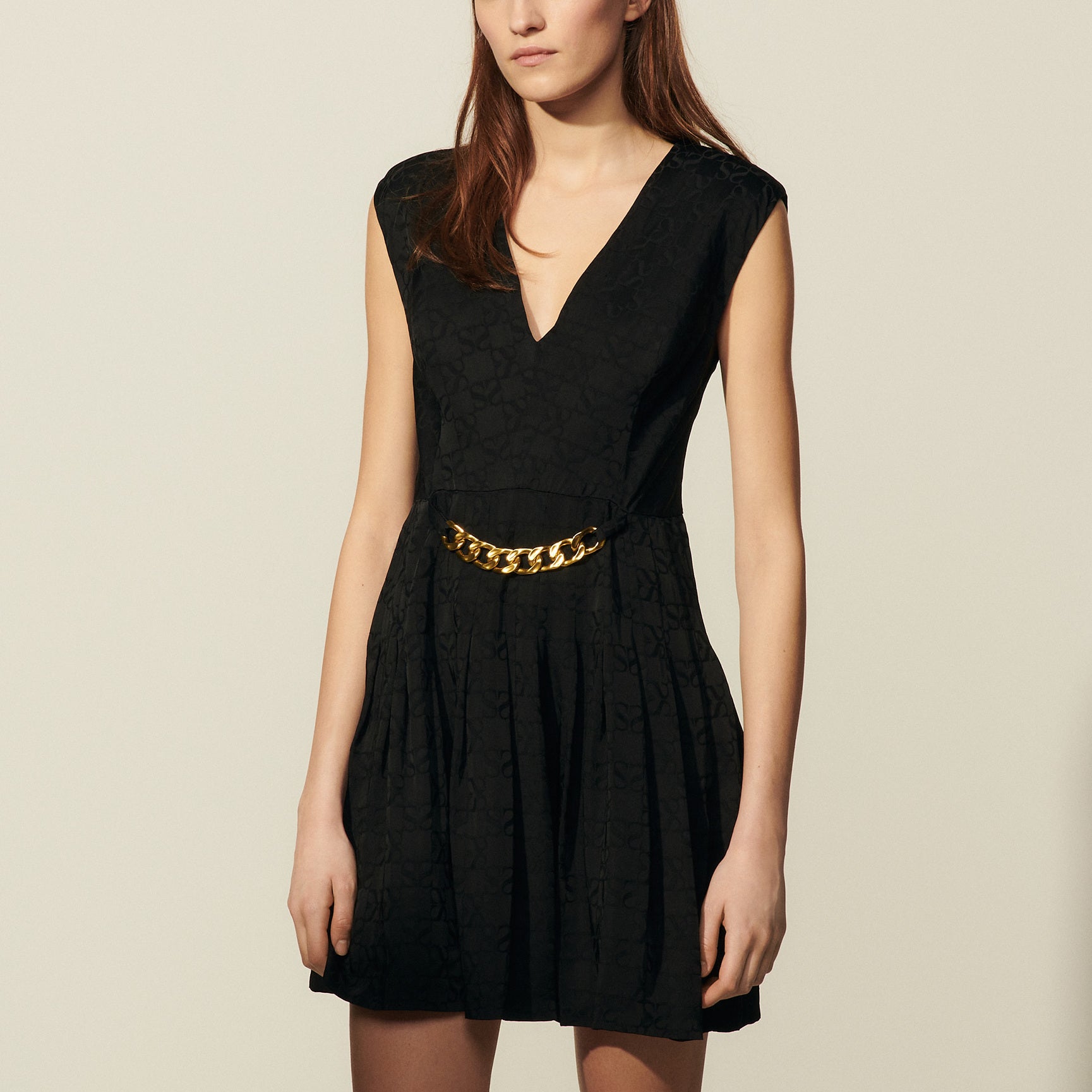 Robe courte en jacquard ton sur ton Sandro seconde main