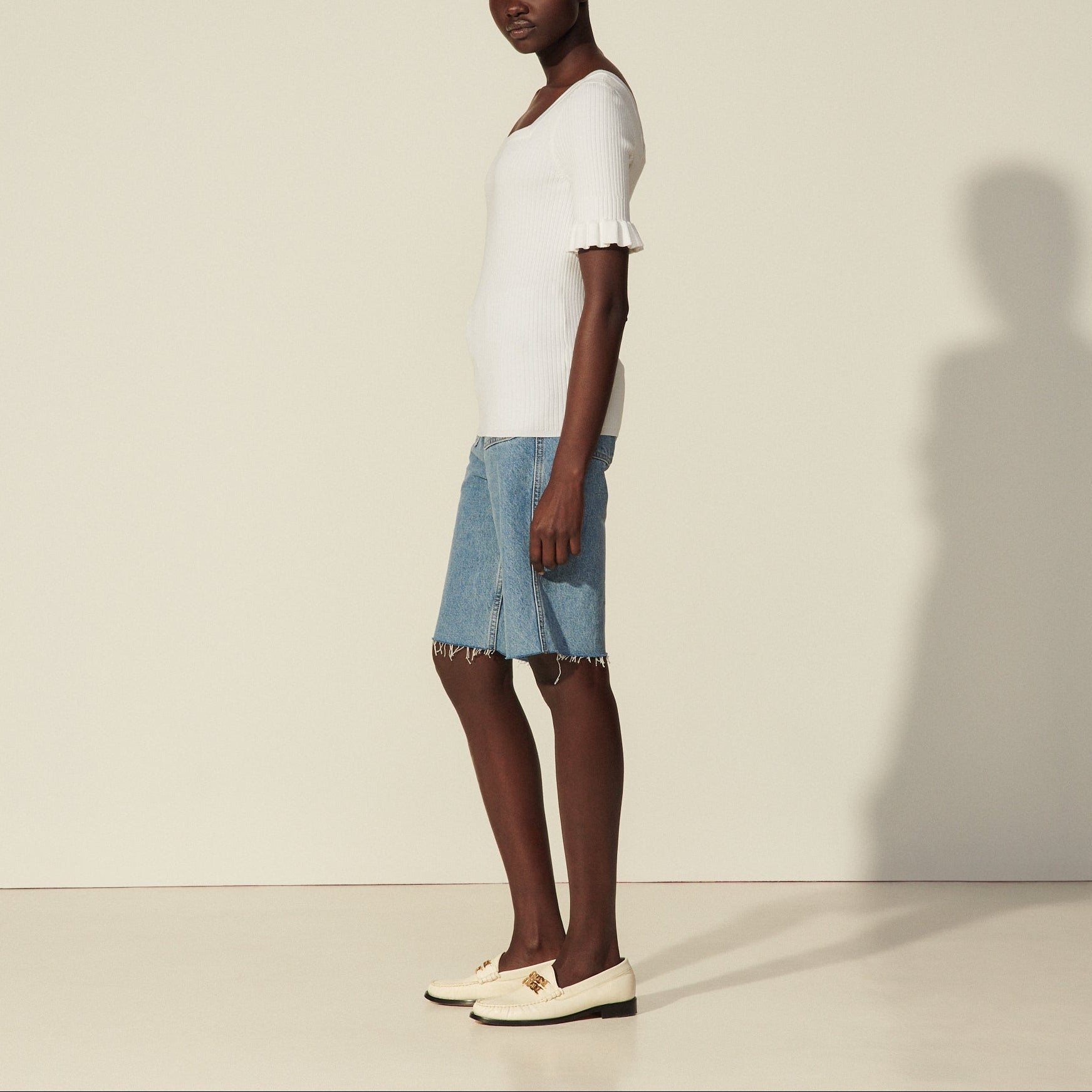 Pull à côtes à manches courtes Sandro seconde main