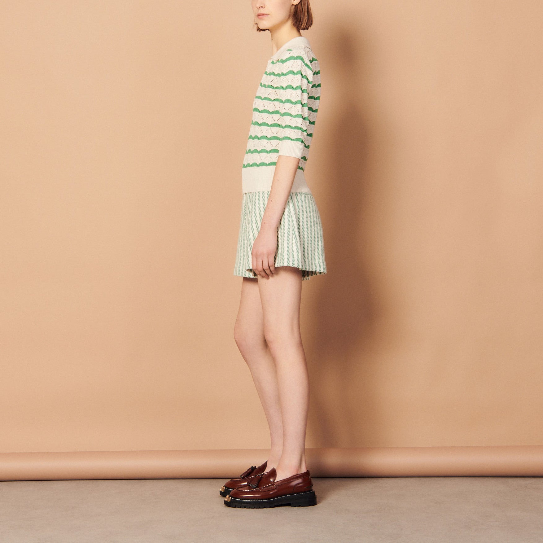 Pull polo rayé Sandro seconde main