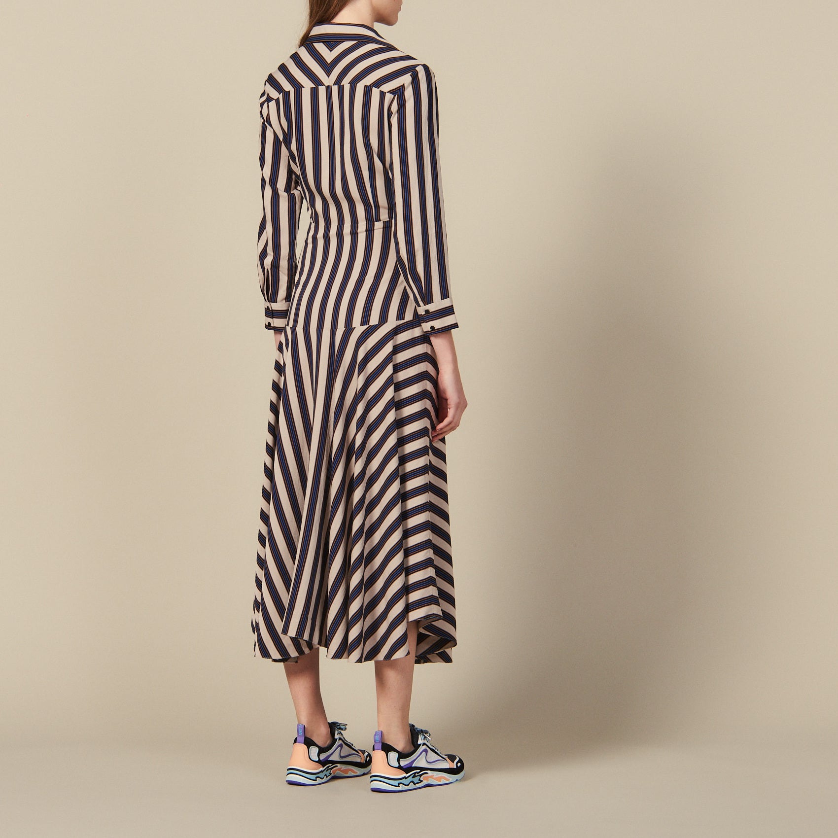 Robe longue à jeux de rayures Sandro seconde main