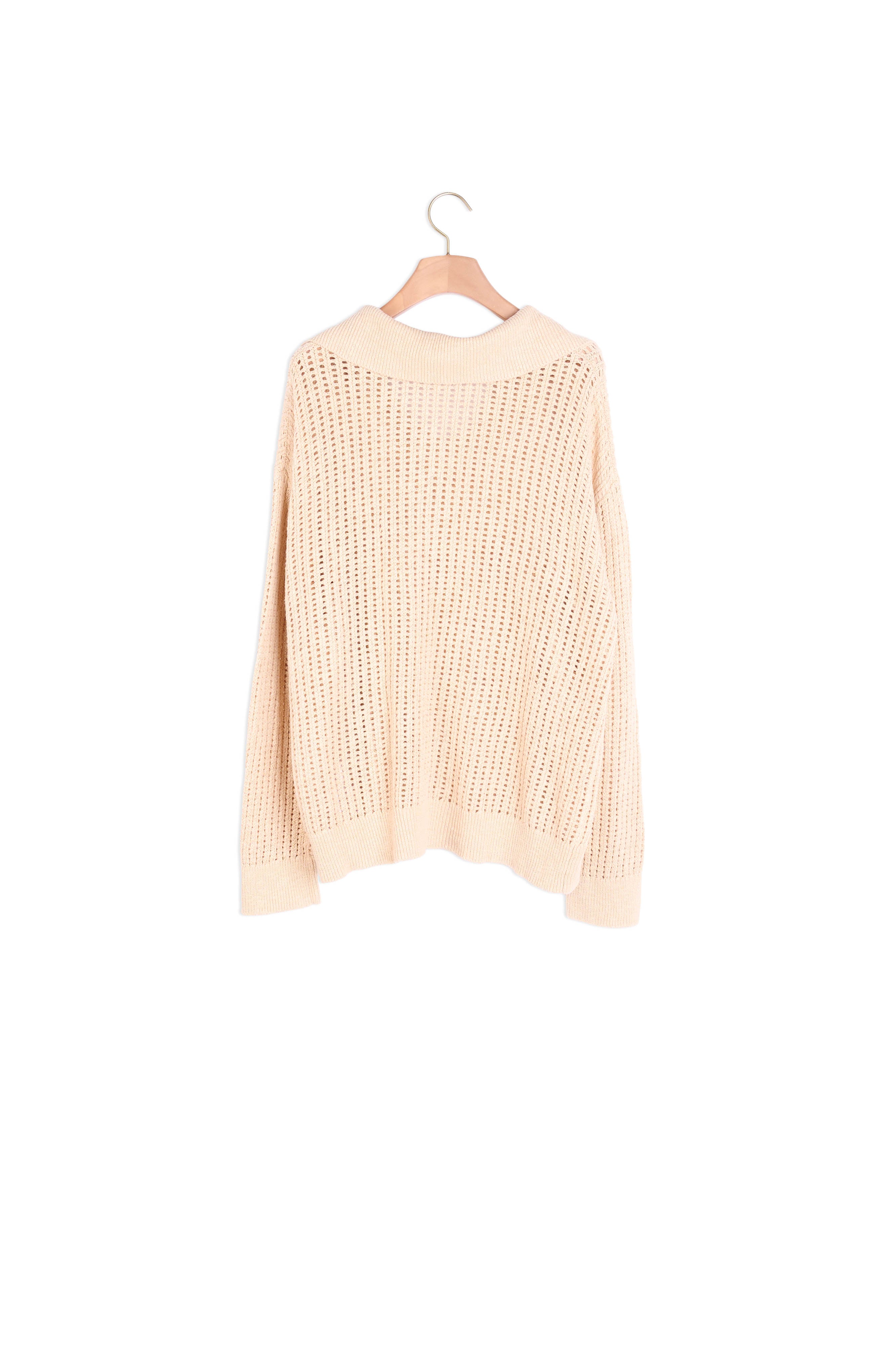 Pull col polo en lin et coton biologique Sandro seconde main